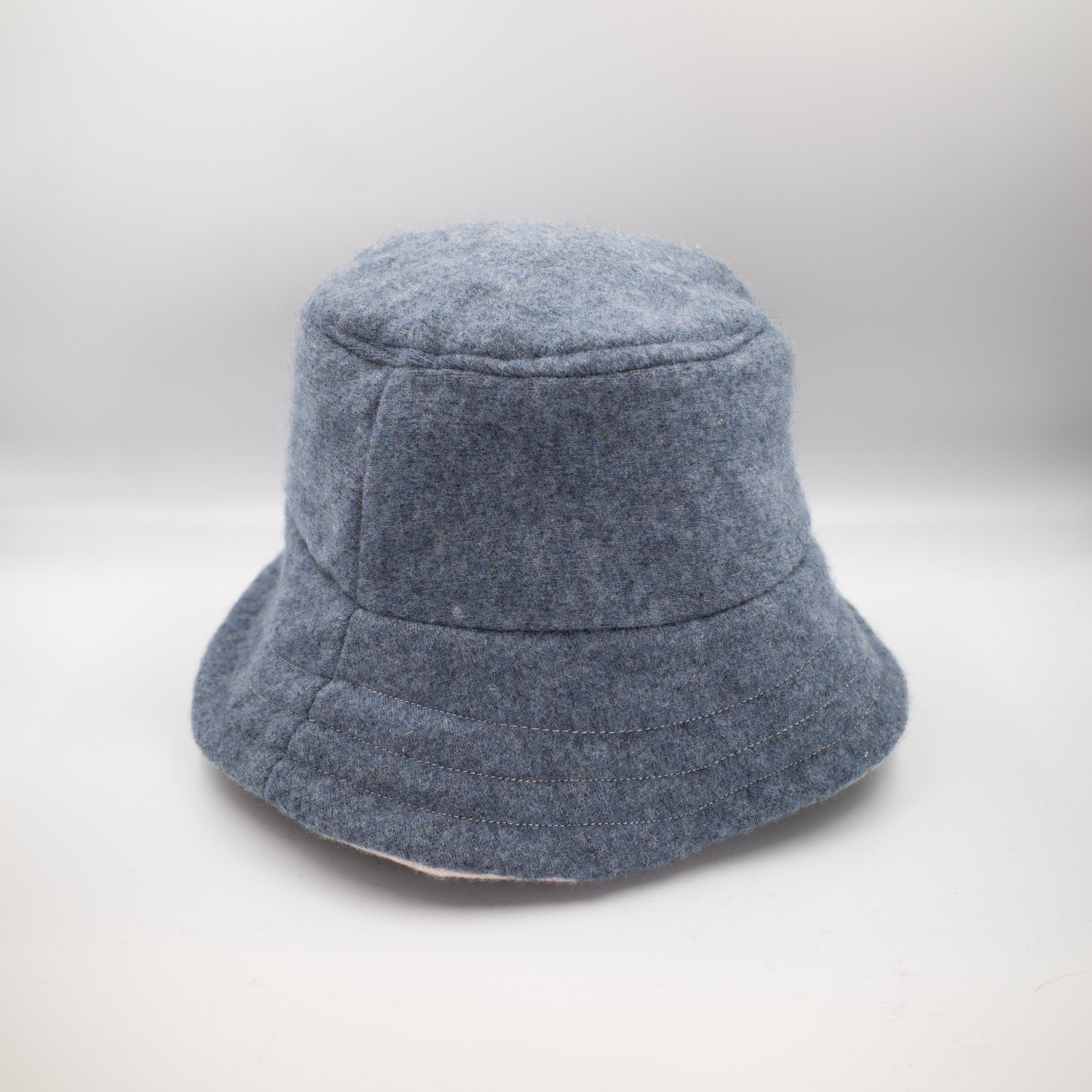 Denim Blue Reversible Cashmere Bucket Hat Medium