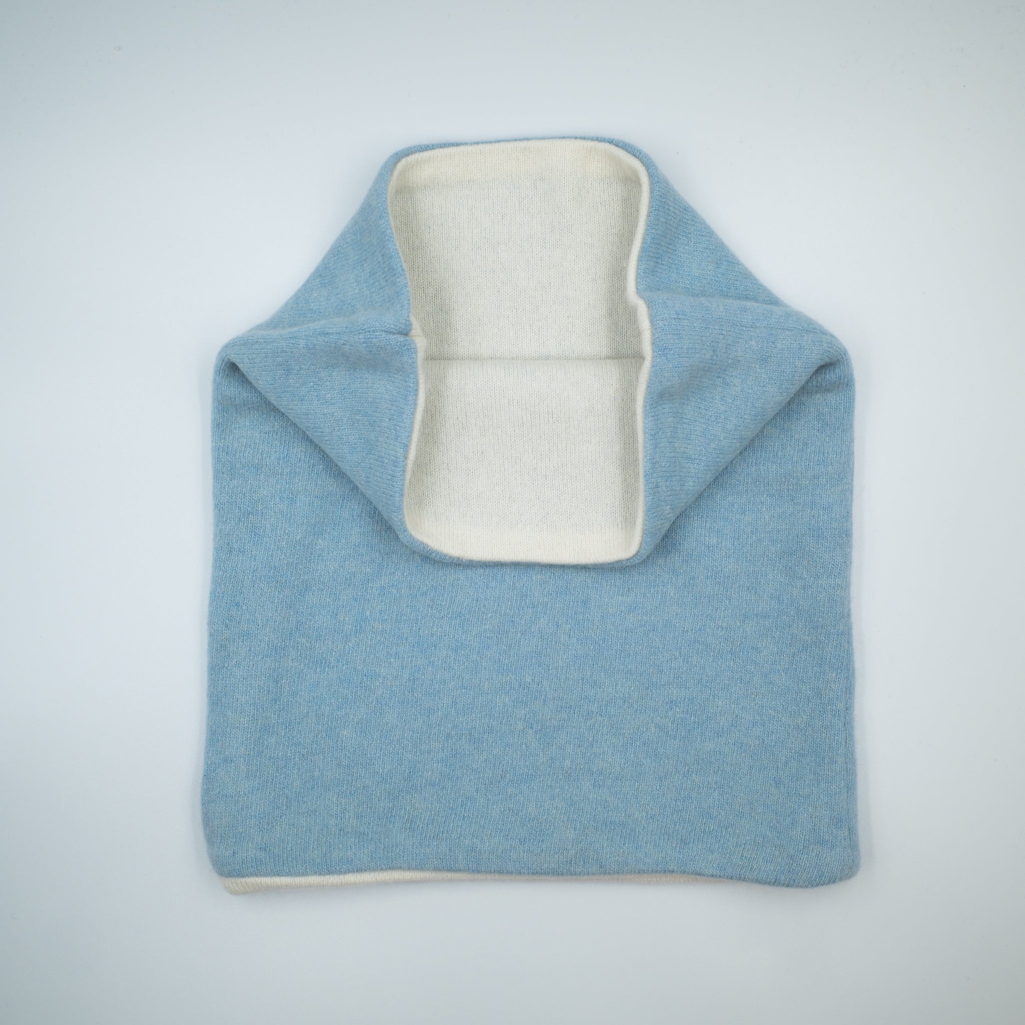 Baby Blue and Winter White Luxury Double Layered Snood