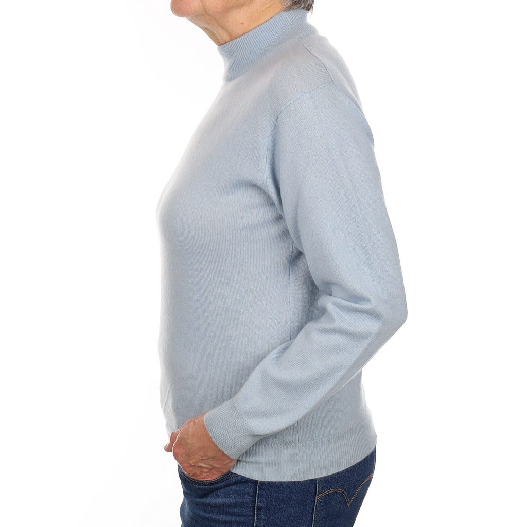 Powder Blue Cashmere Turtle Neck Jumper Medium
