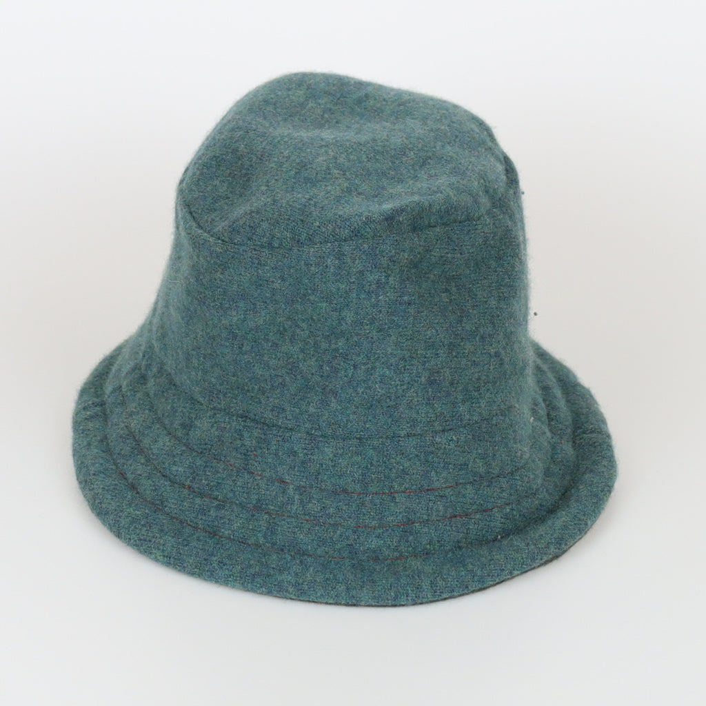 Moss Green Reversible Cashmere Bucket Hat Large