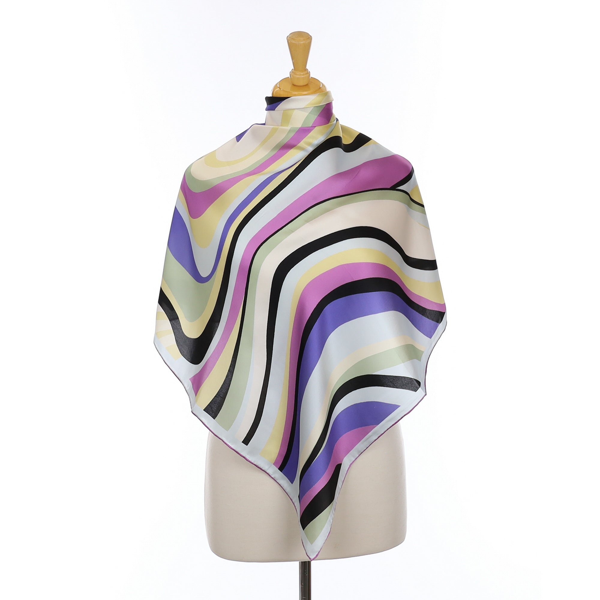 Brand New Abstract Striped Silk Scarf