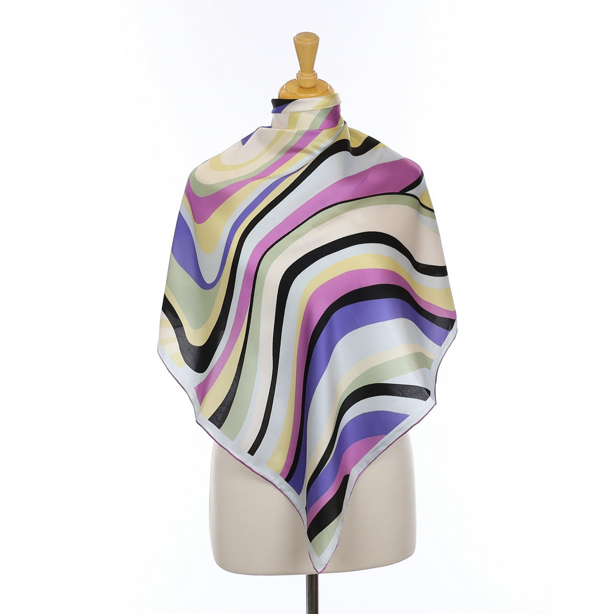 Brand New Abstract Striped Silk Scarf