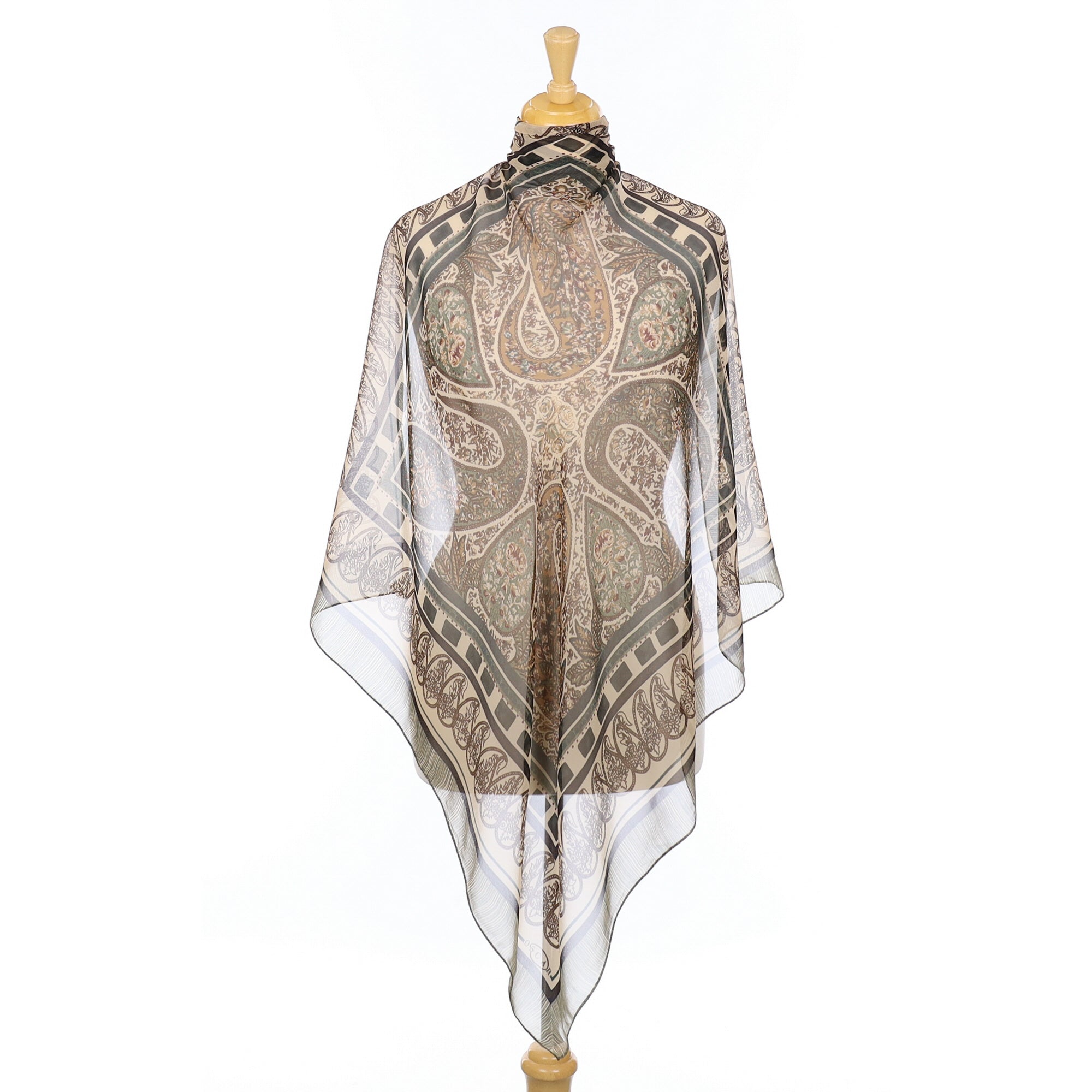 Oscar Paisley Chiffon Vintage Silk Scarf