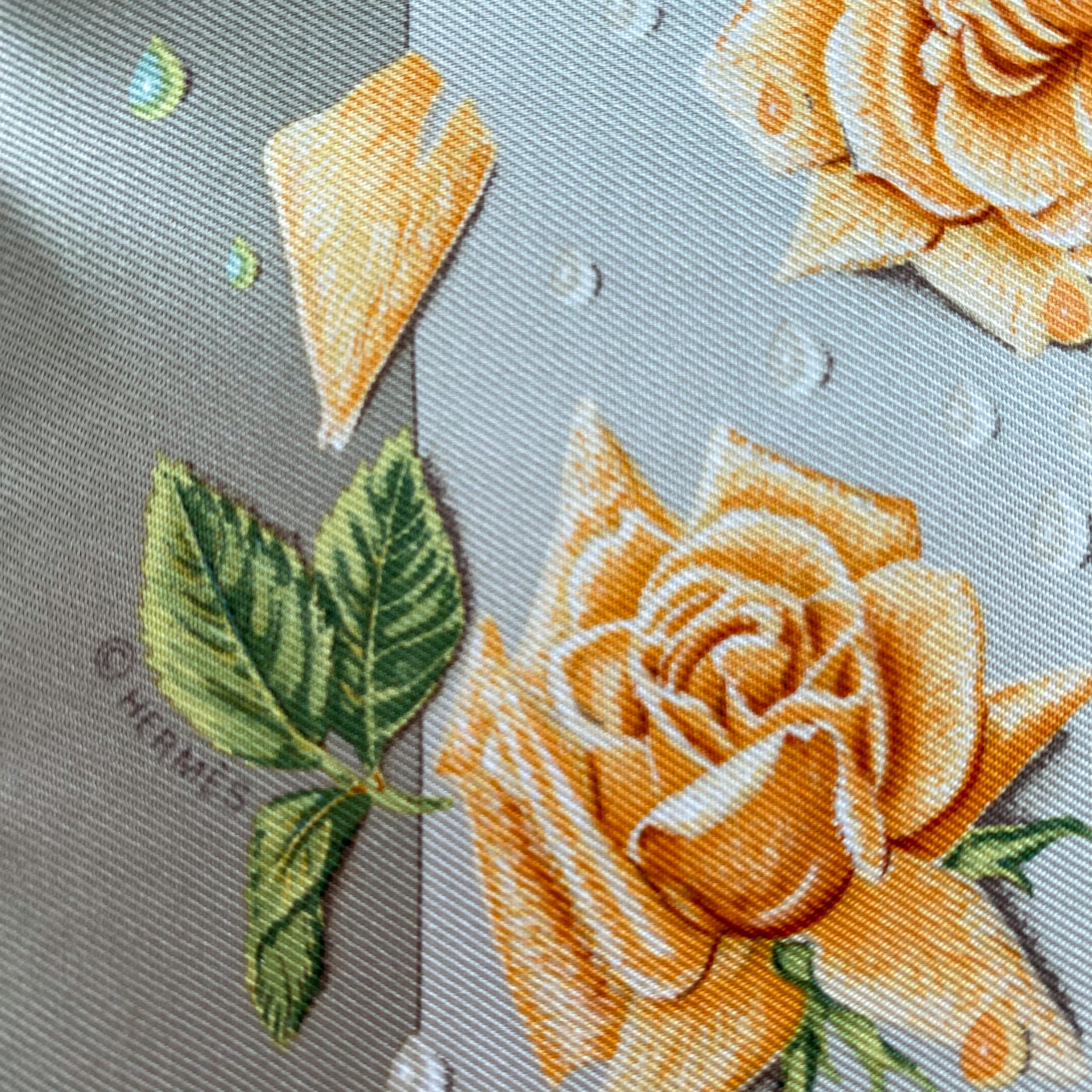 Pristine Hermès Small Floral Silk Scarf