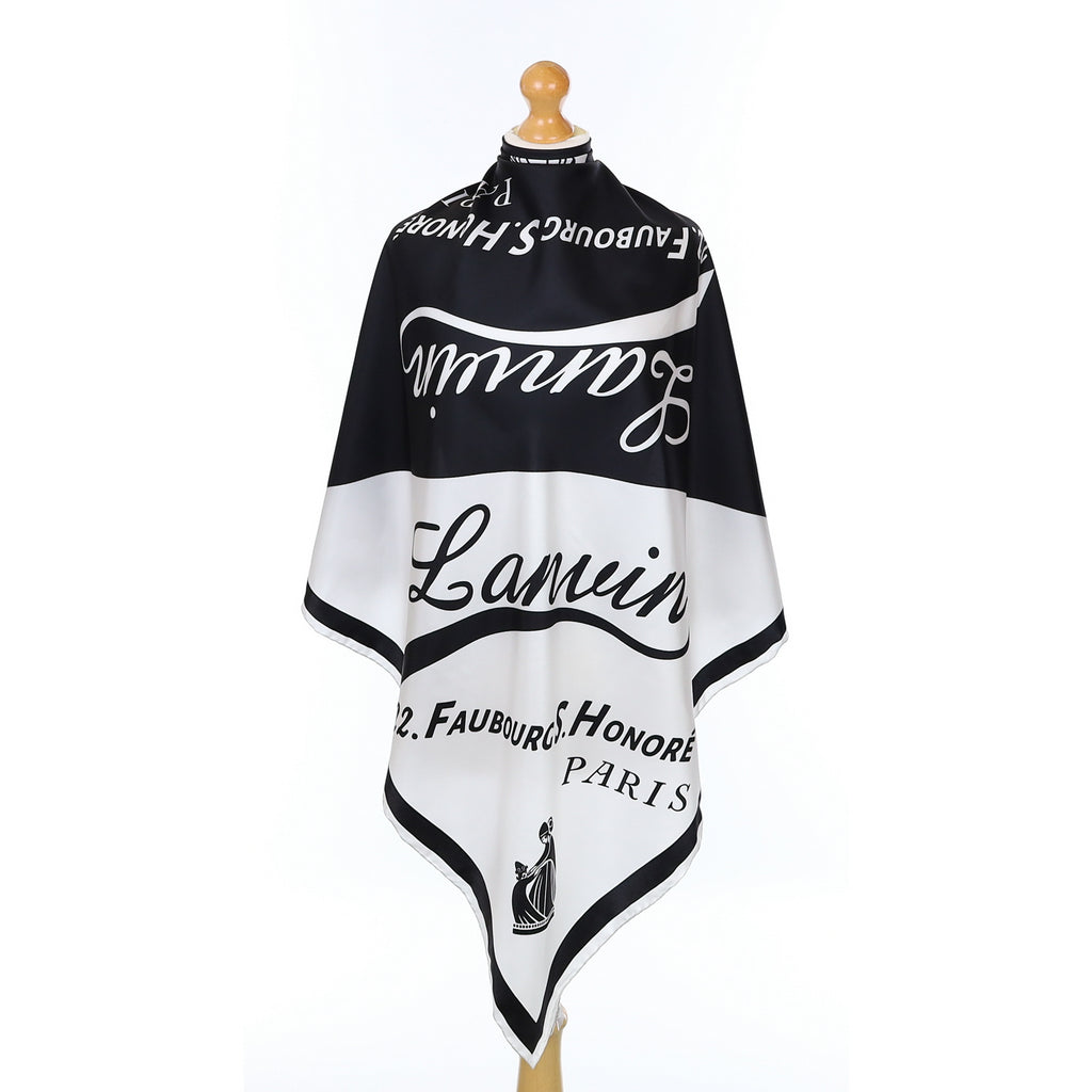 Brand New Lanvin Monochrome Silk Scarf