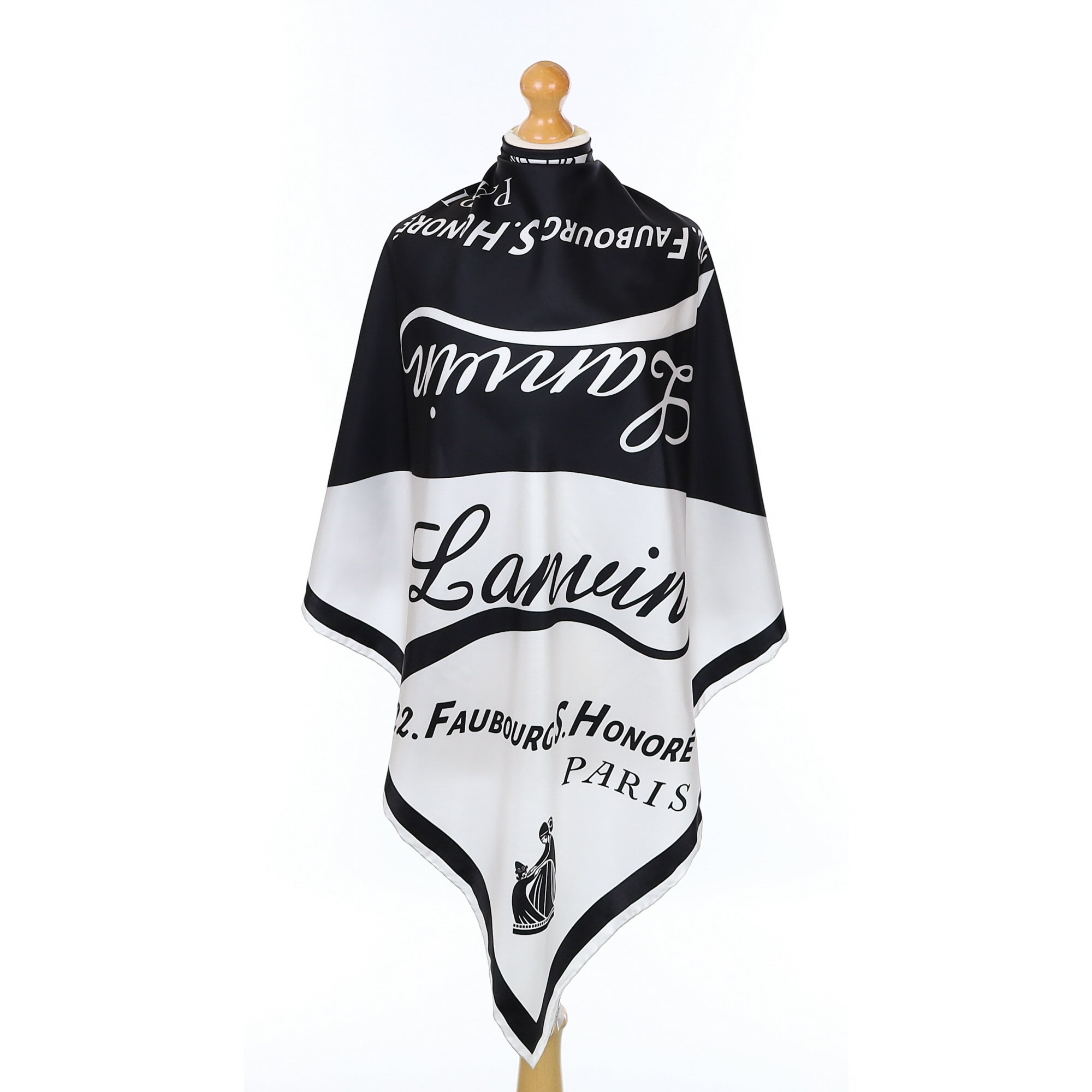 Brand New Lanvin Monochrome Silk Scarf