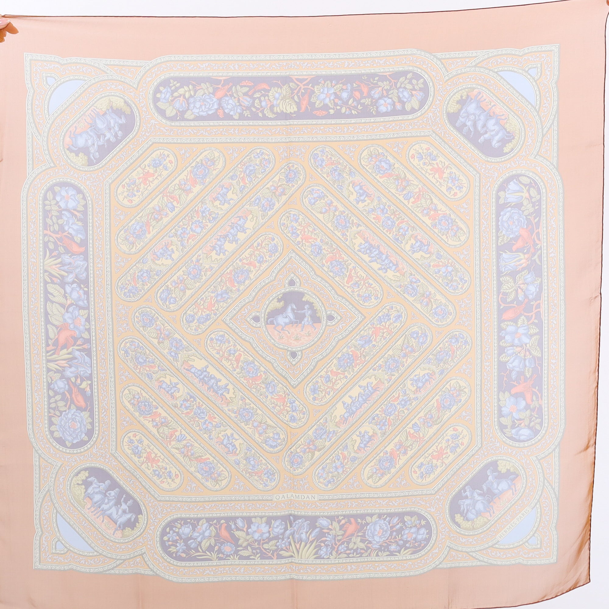 Pristine Hermès Qalamdan Mousseline Silk Scarf