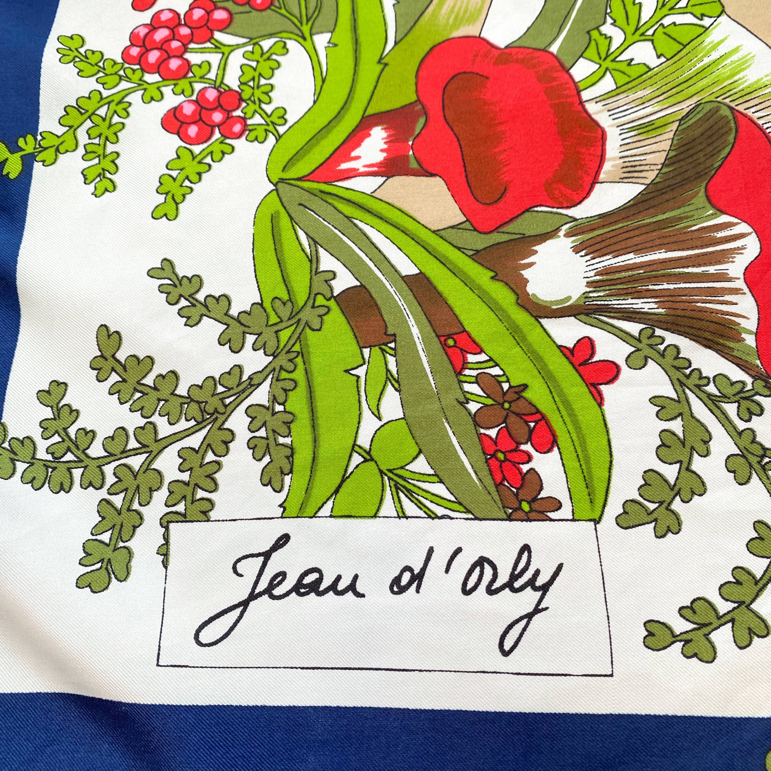 Pretty French Floral Vintage Silk Scarf