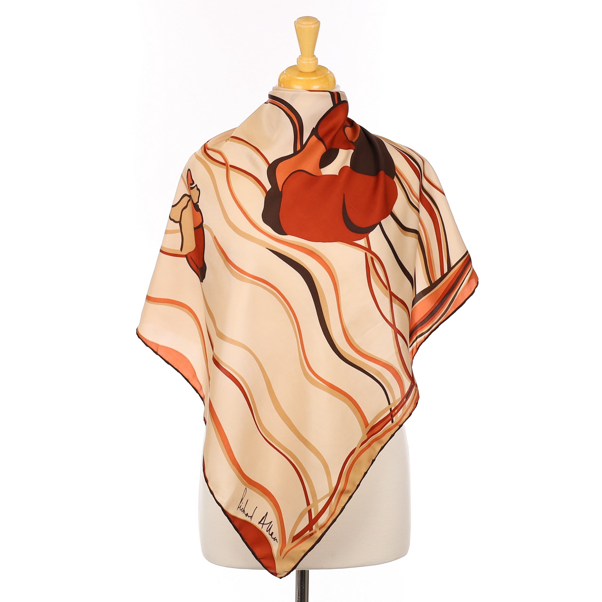 70’s Richard Allan Abstract Vintage Silk Scarf