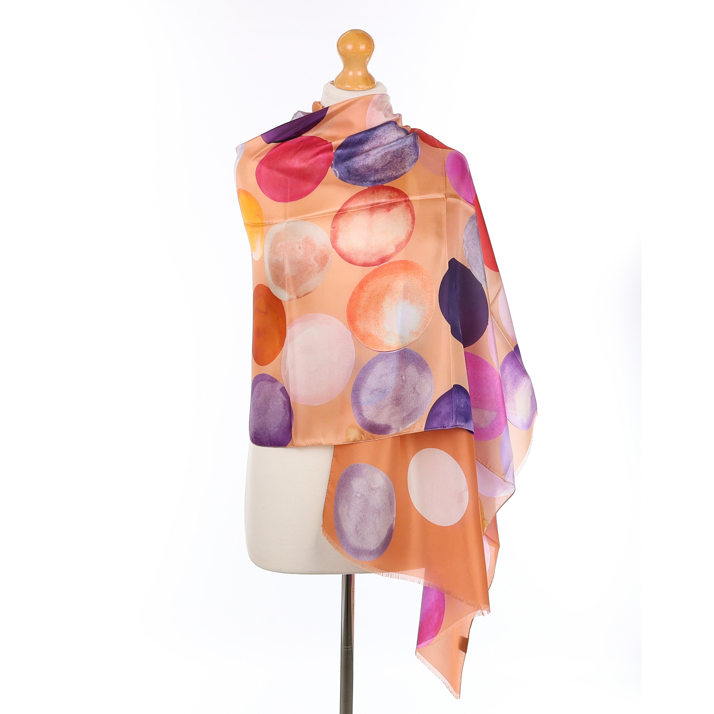 Brand New Italian Orange Bubble Silk Wrap