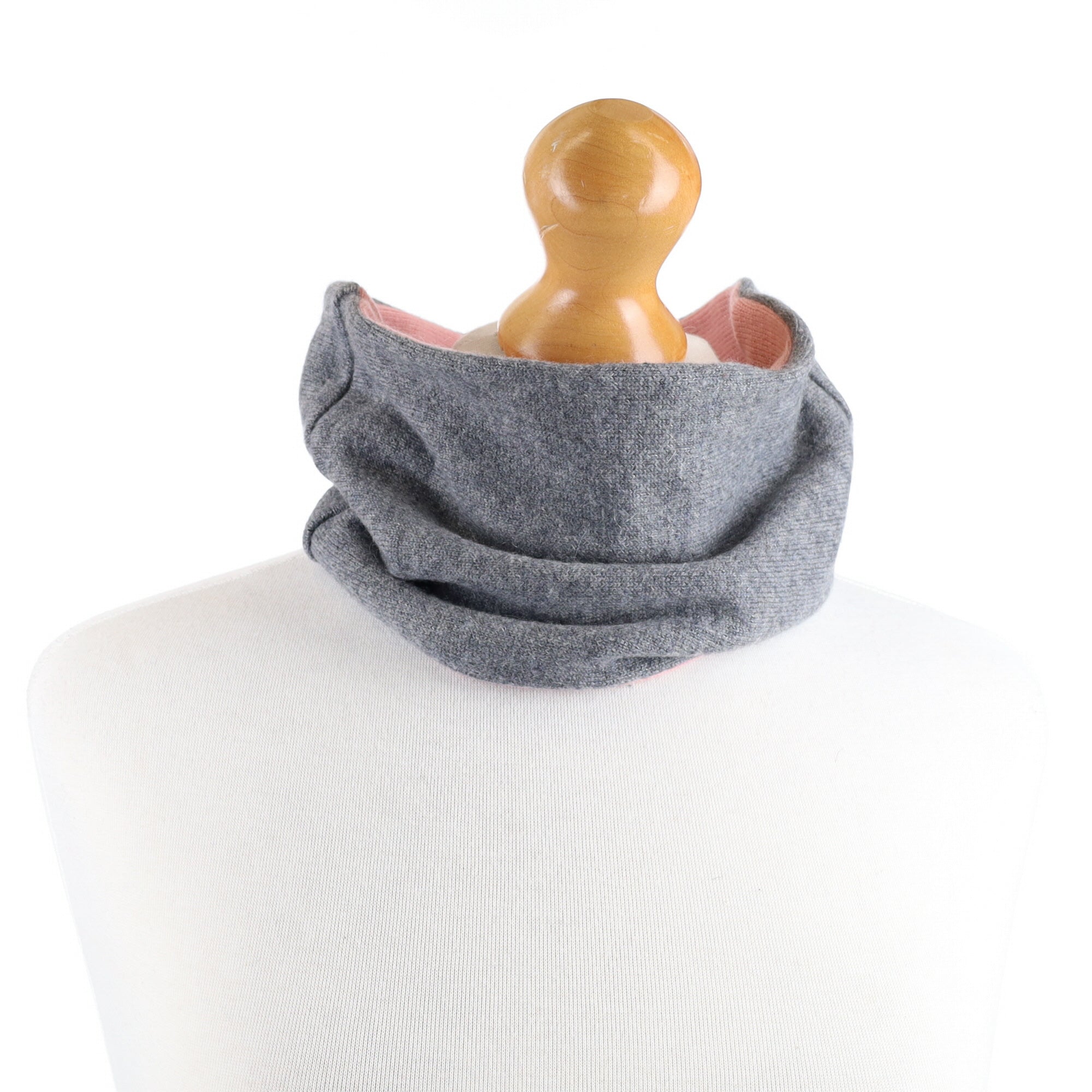 Smoke Grey and Pink Neck Warmer