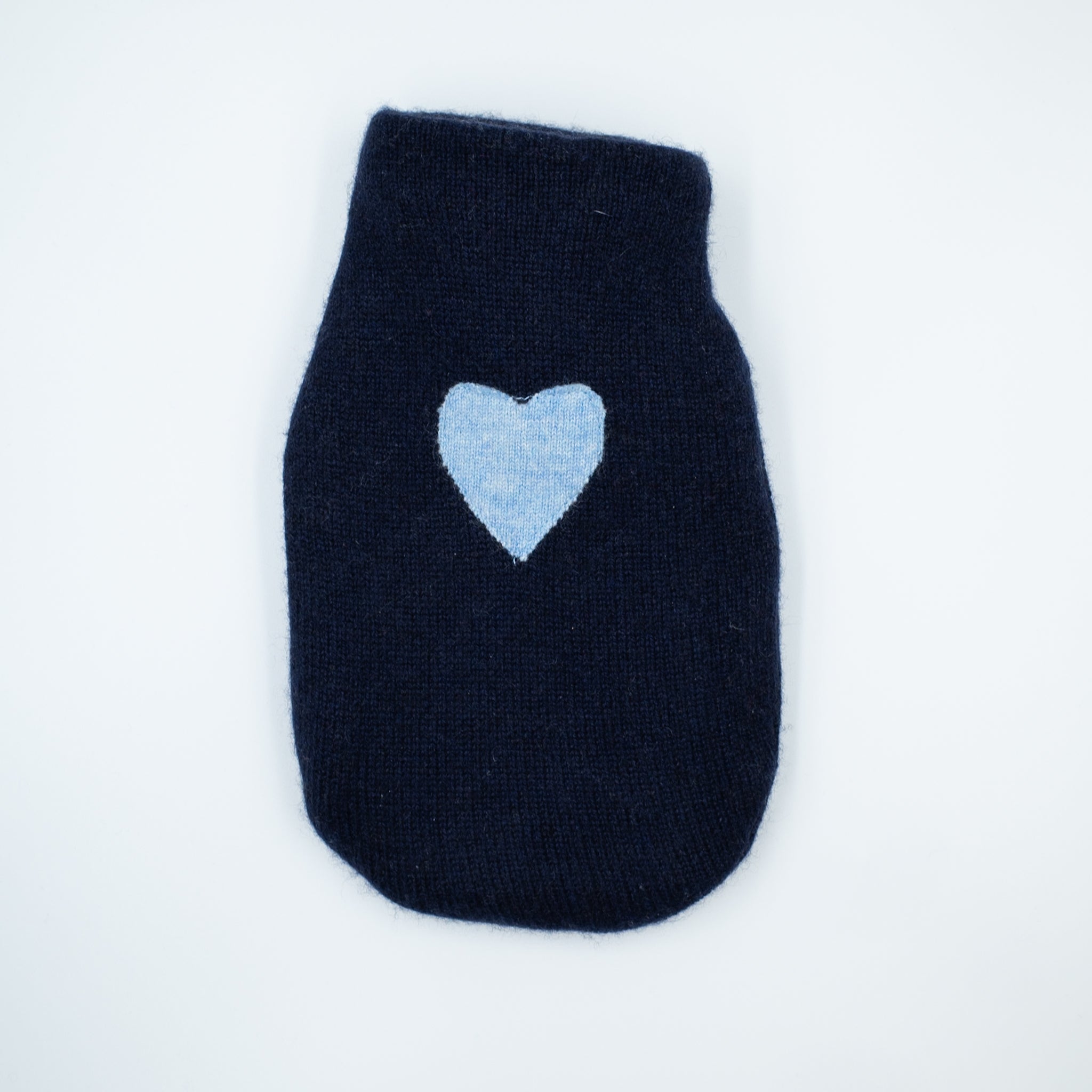 Navy Blue Cashmere Small Hot Water Bottle