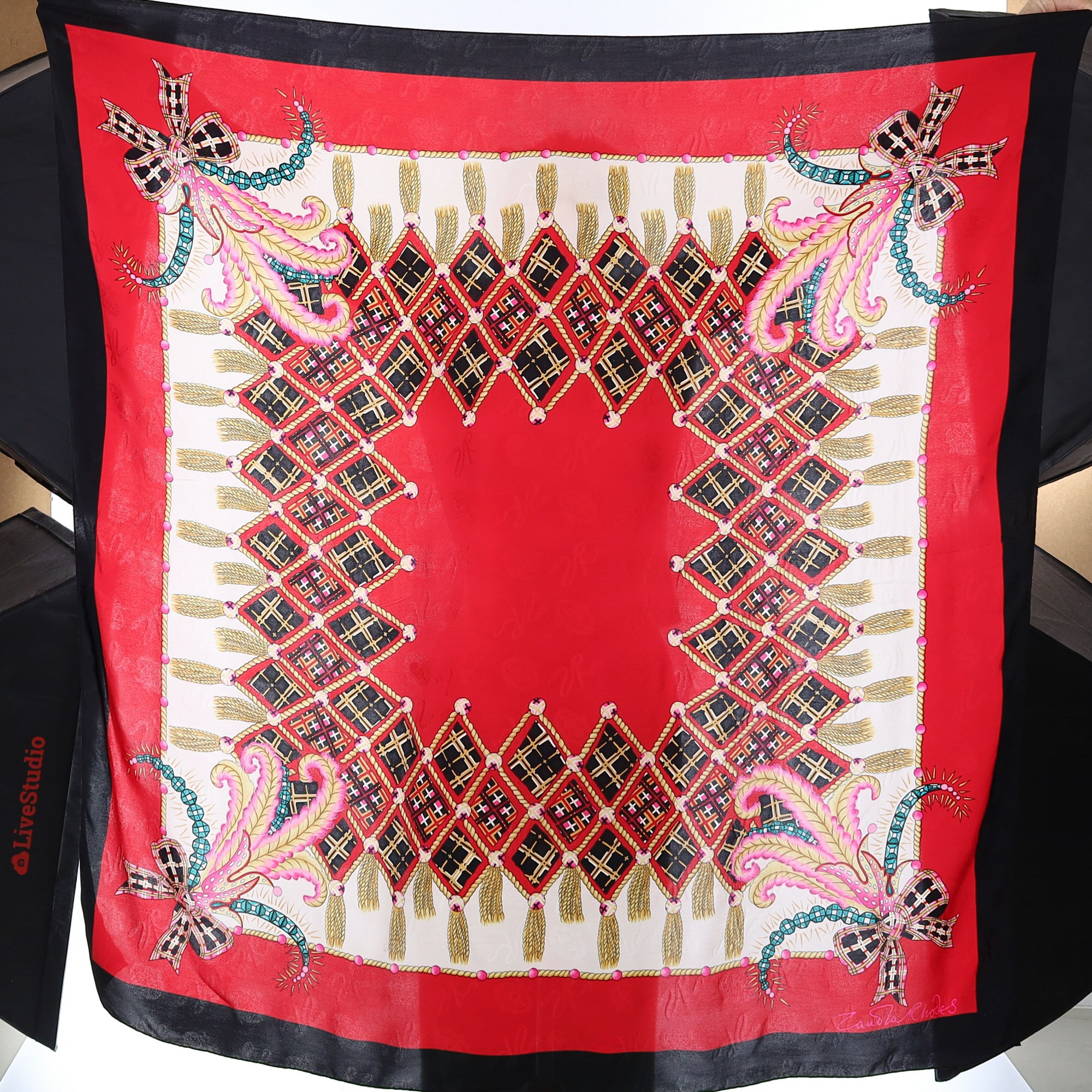 1980’s Zandra Rhodes Extra Large Vintage Silk Scarf