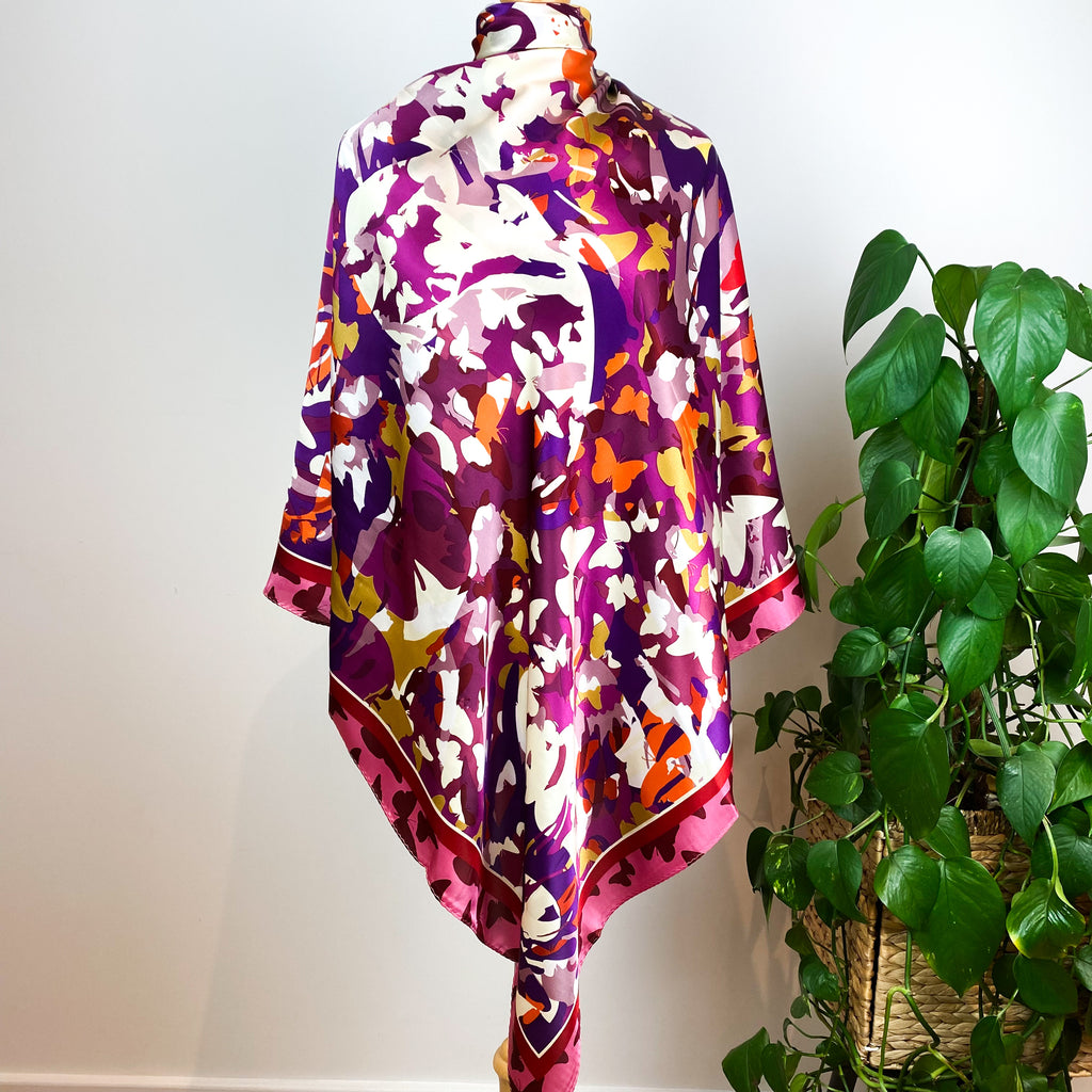 Bright Butterfly Modern Silk Scarf