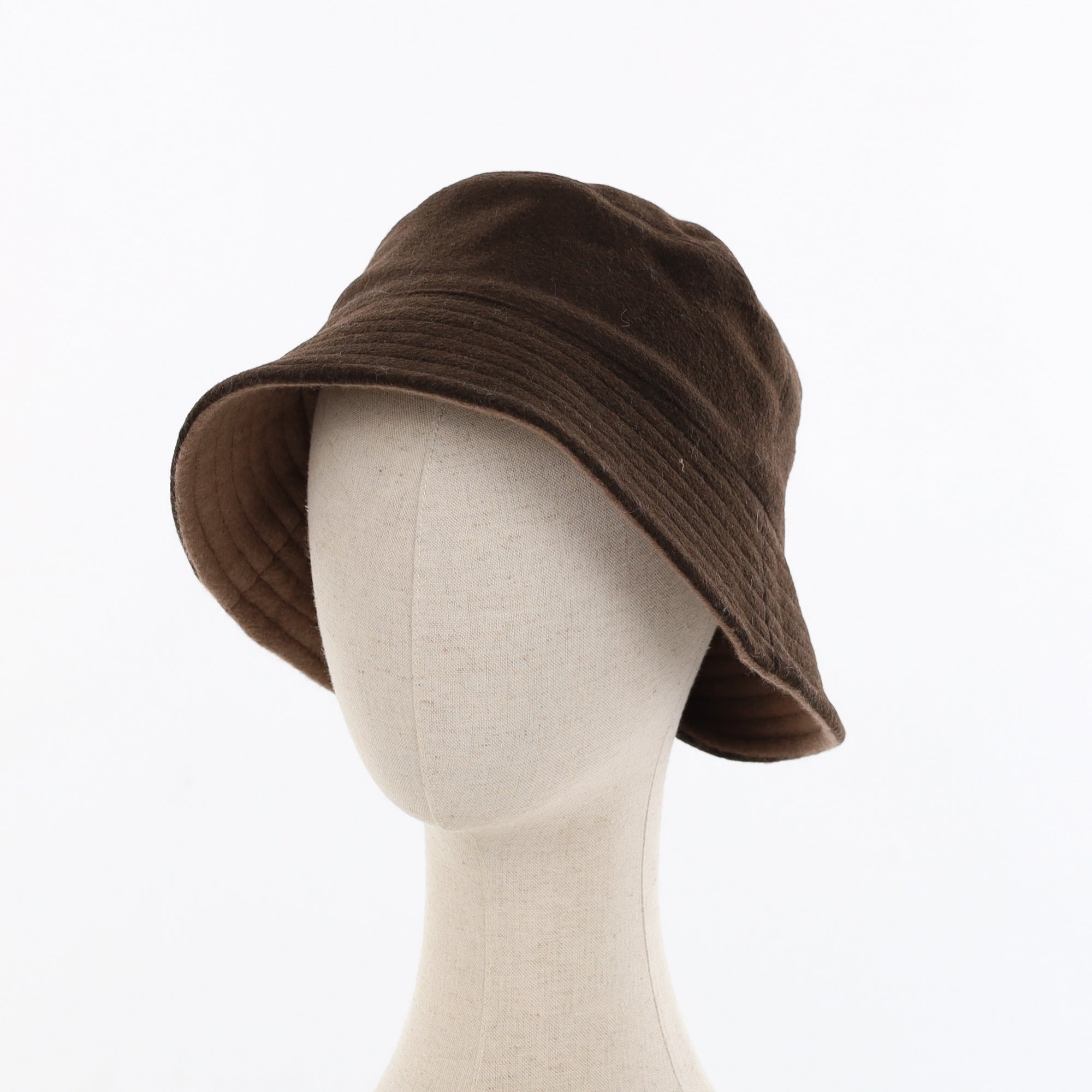 Unisex Harvest Brown & Peppercorn Reversible Cashmere Bucket Hat Men’s - M Women’s - L