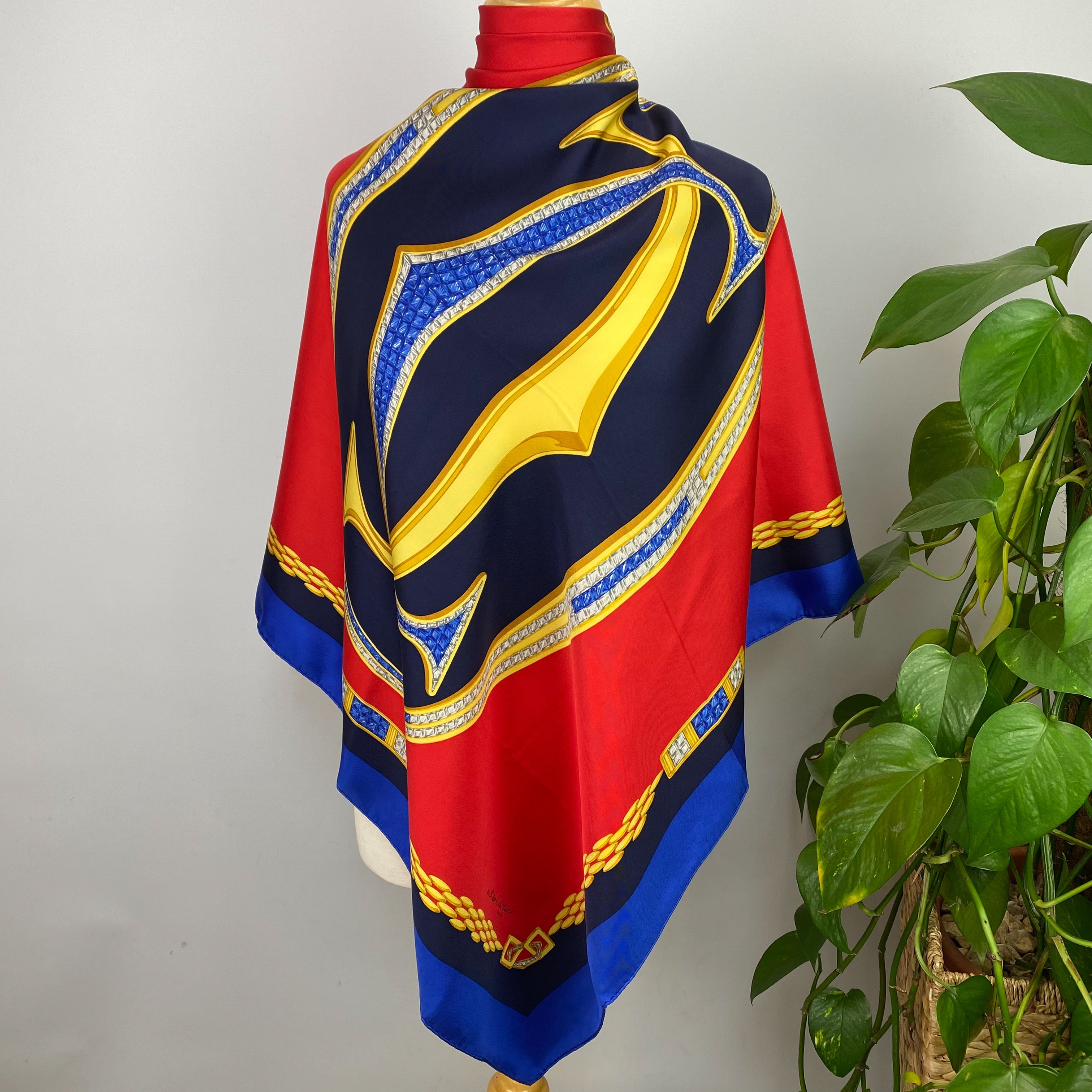 Brand New Boxed Cartier Designer Silk Scarf