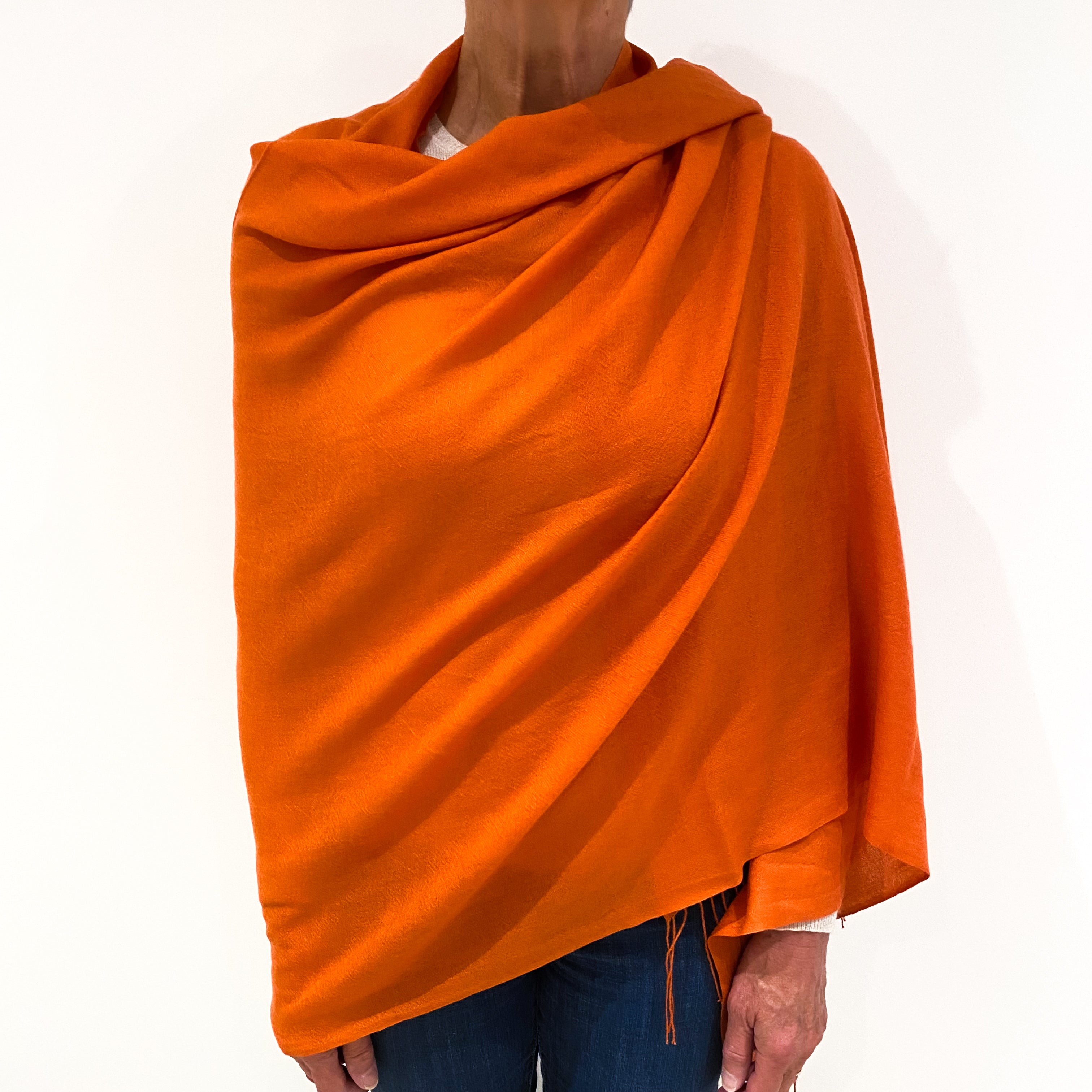 Tangerine Orange Brand New Cashmere Pashmina Scarf