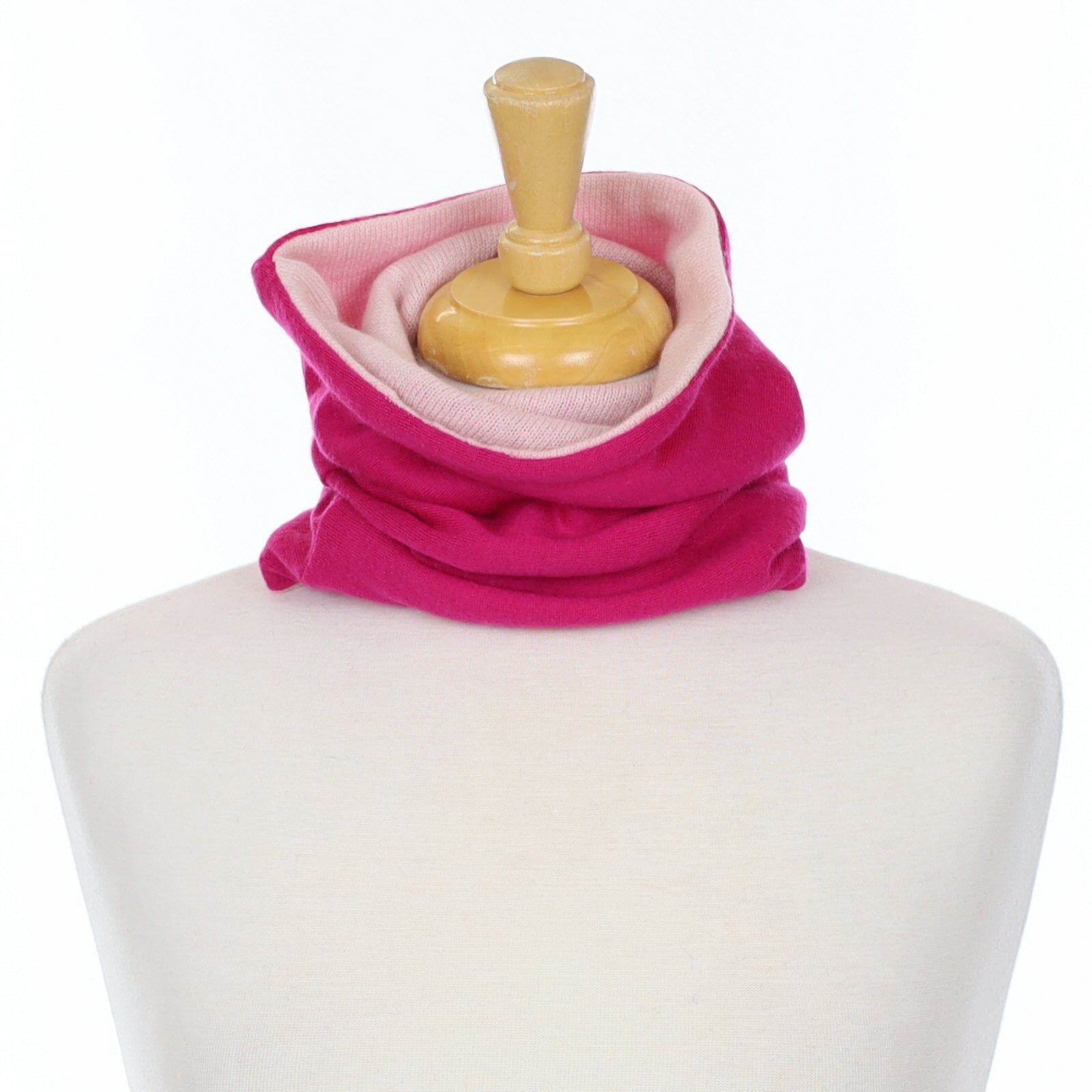 Fuchsia Pink and Shell Pink Luxury Double Layered Snood