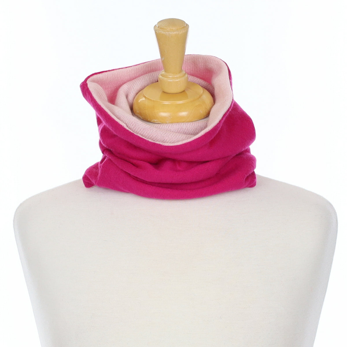 Fuchsia Pink and Shell Pink Luxury Double Layered Snood