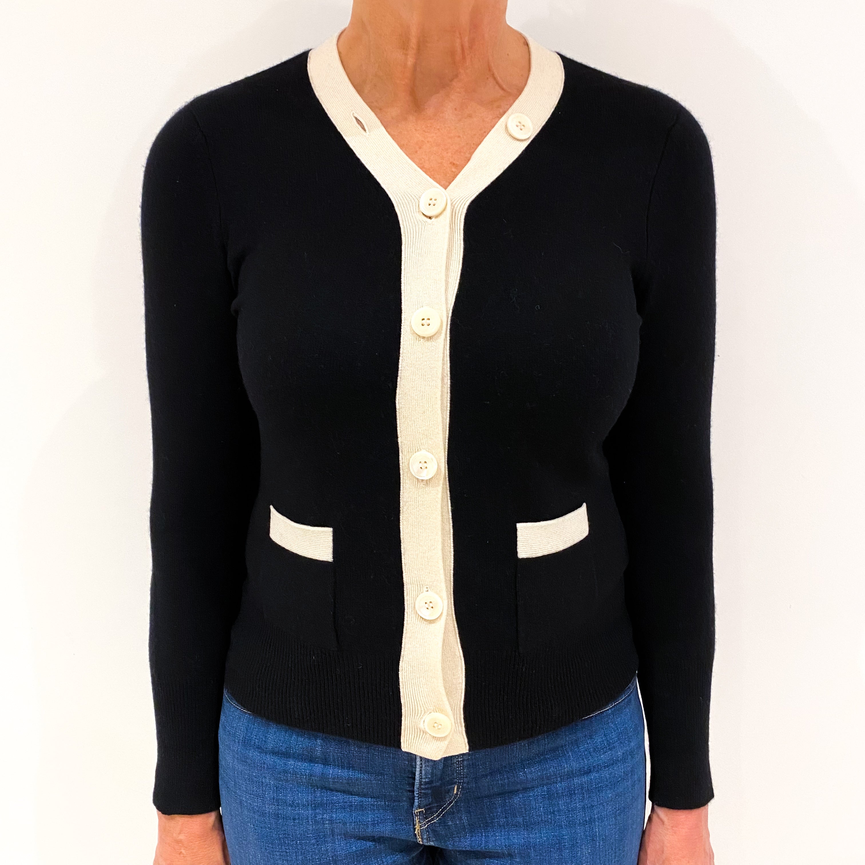 Black Cashmere Cardigan Medium