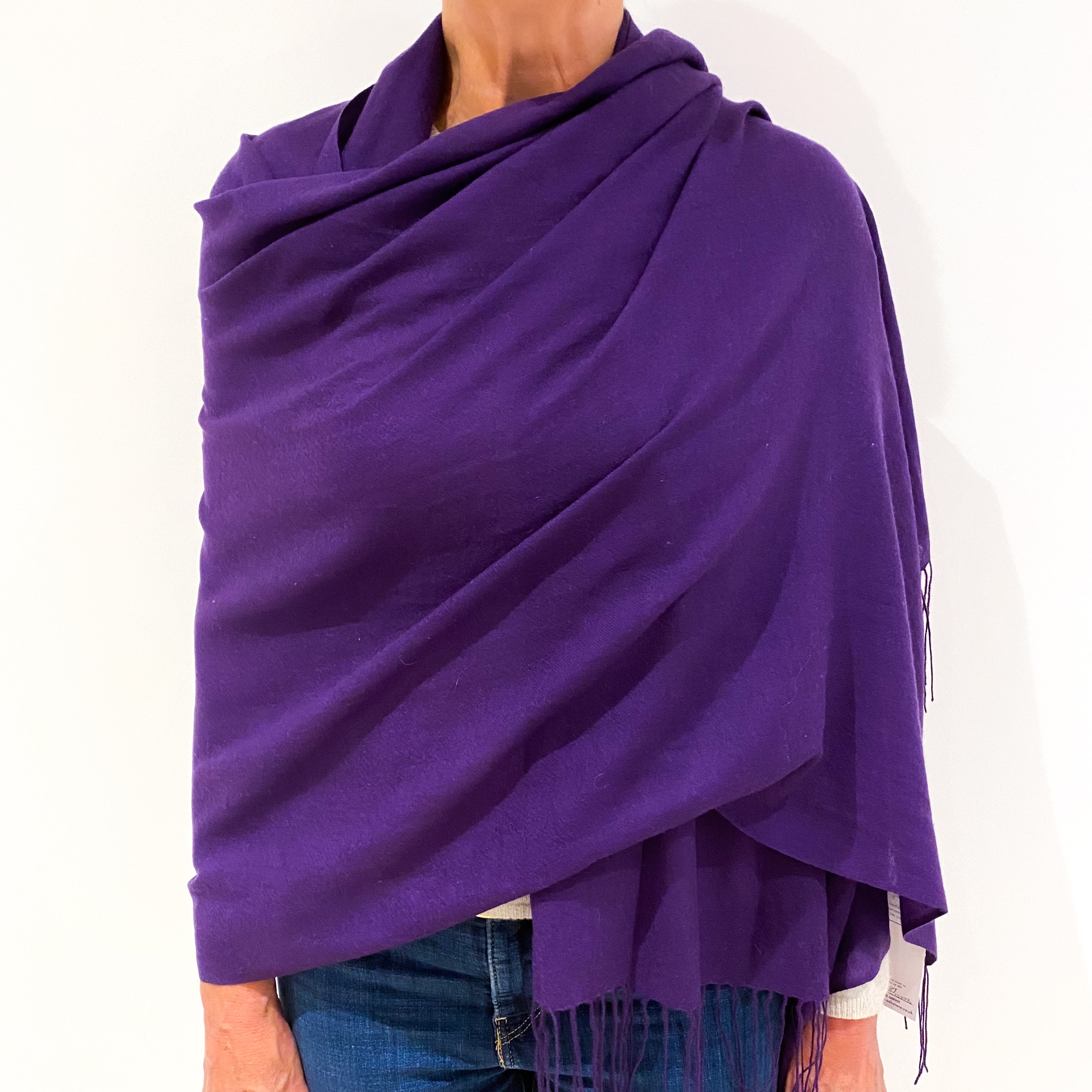 Brand New Grape Purple Cashmere Pashmina Scarf