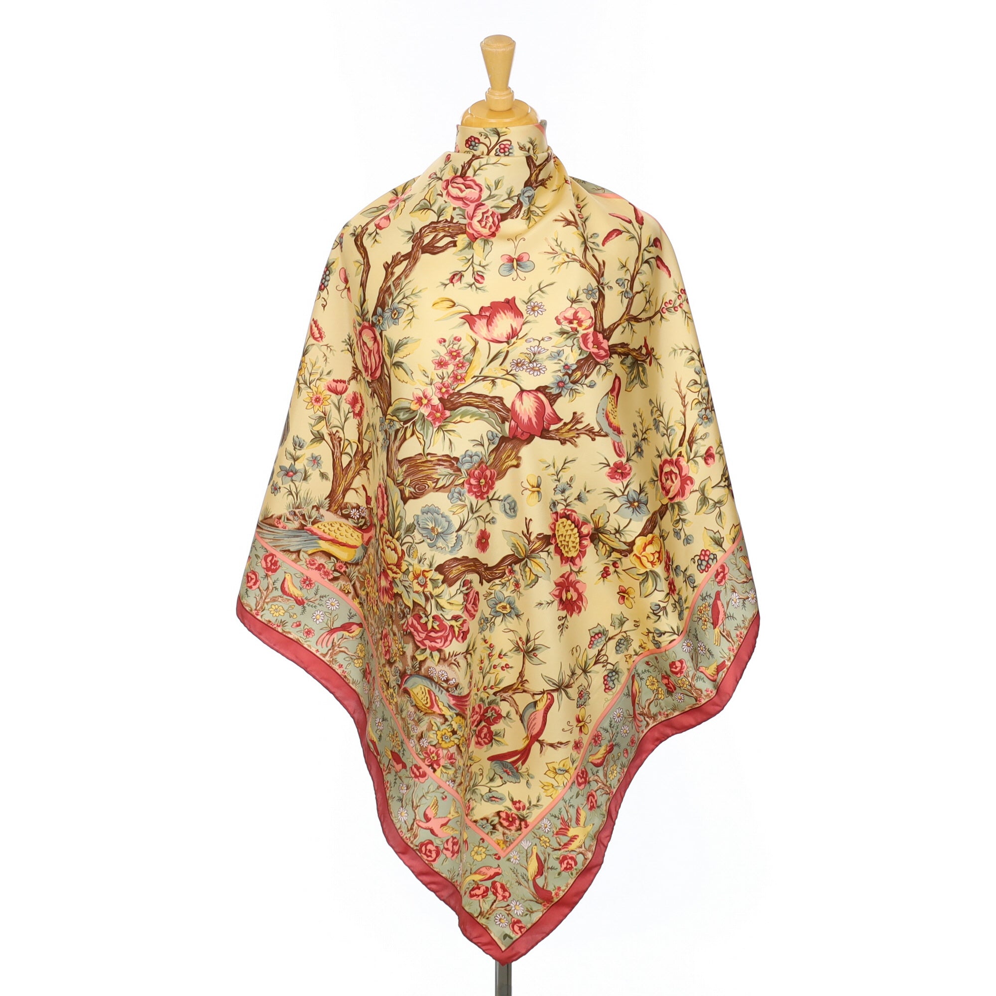 Garden Birds Vintage Silk Scarf