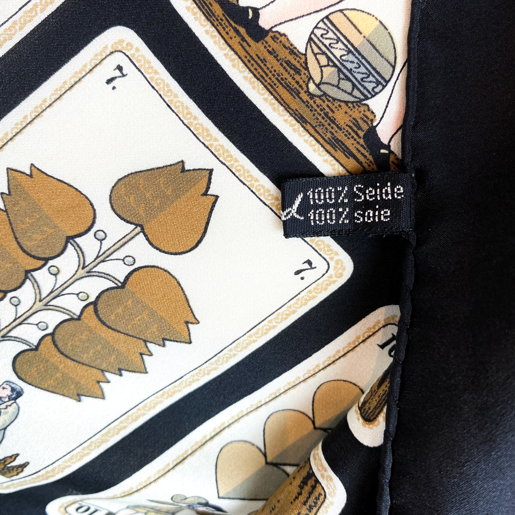 Renard Playing Card Vintage Silk Scarf