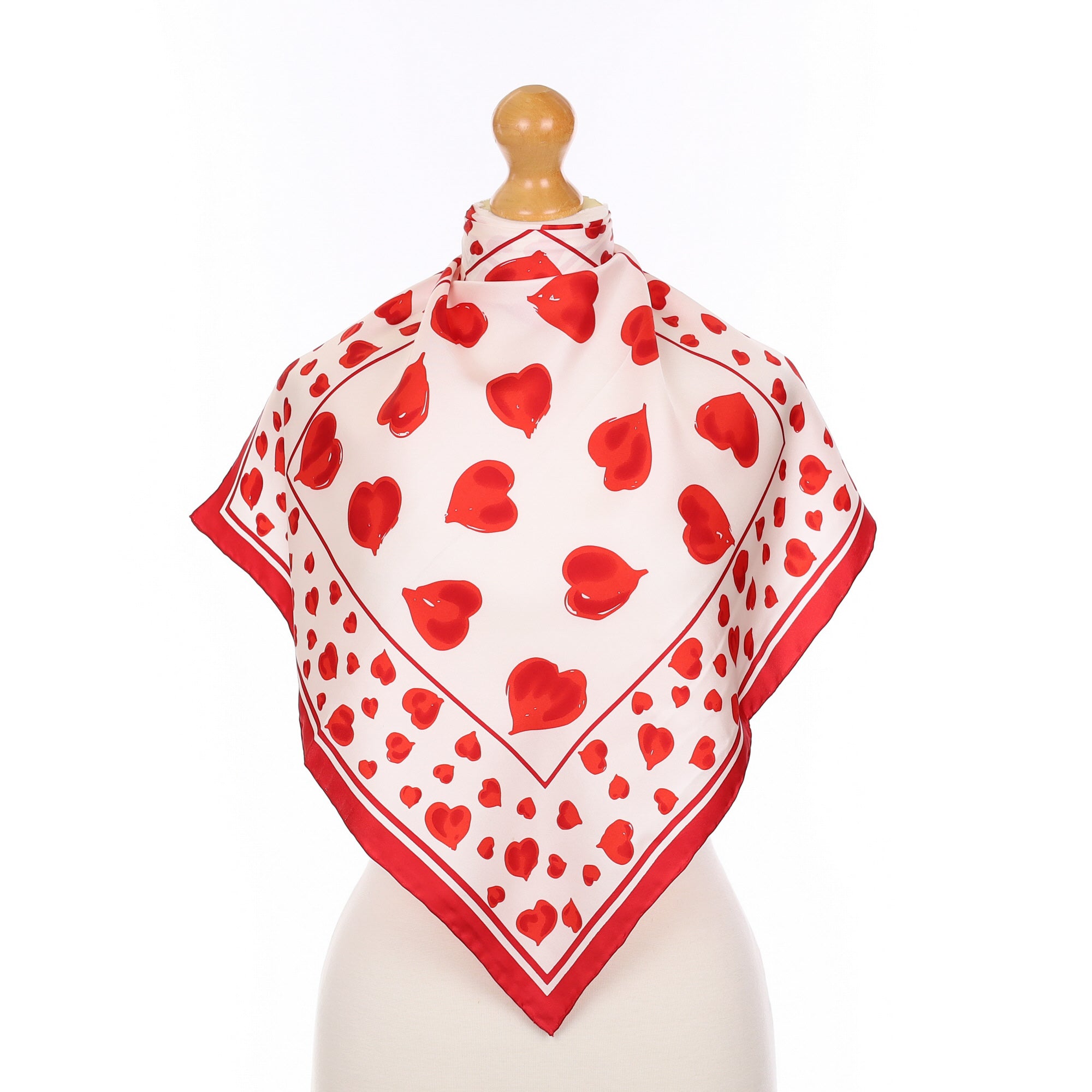Brand New Red Heart Silk Scarf