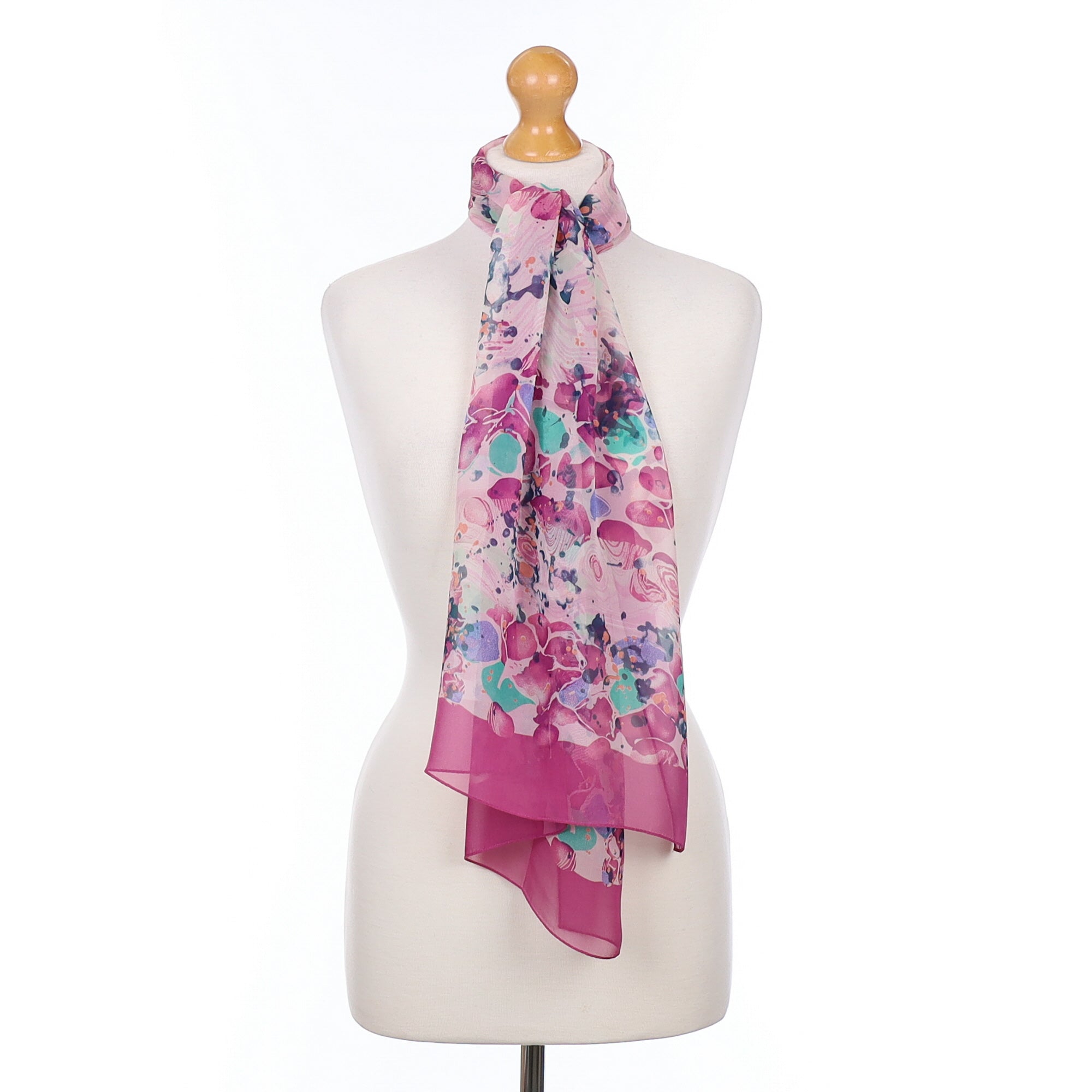 Brand New Jammers & Leufgen Magenta Silk Scarf
