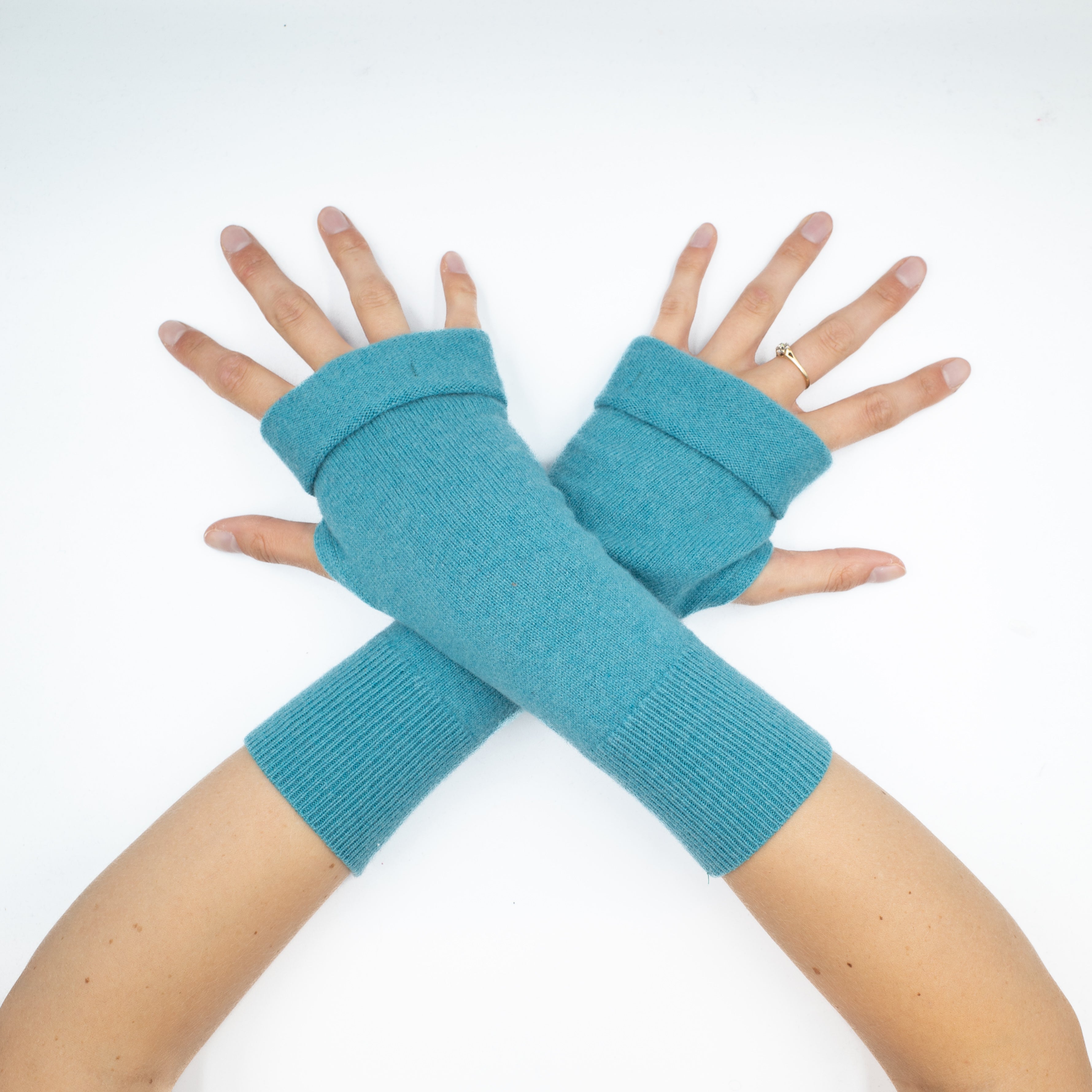 Tiffany Blue Fingerless Gloves