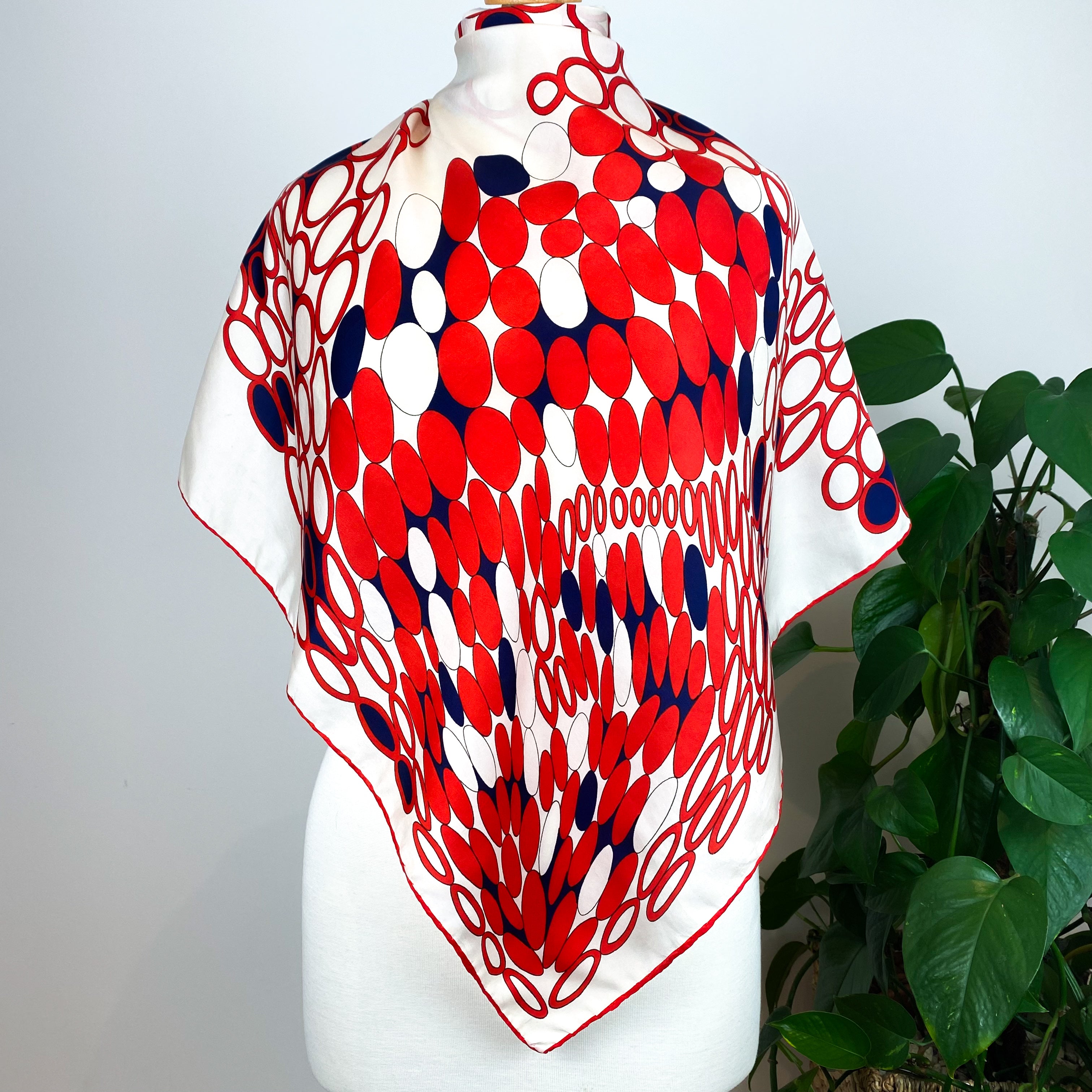 Striking Abstract Pattern Silk Scarf