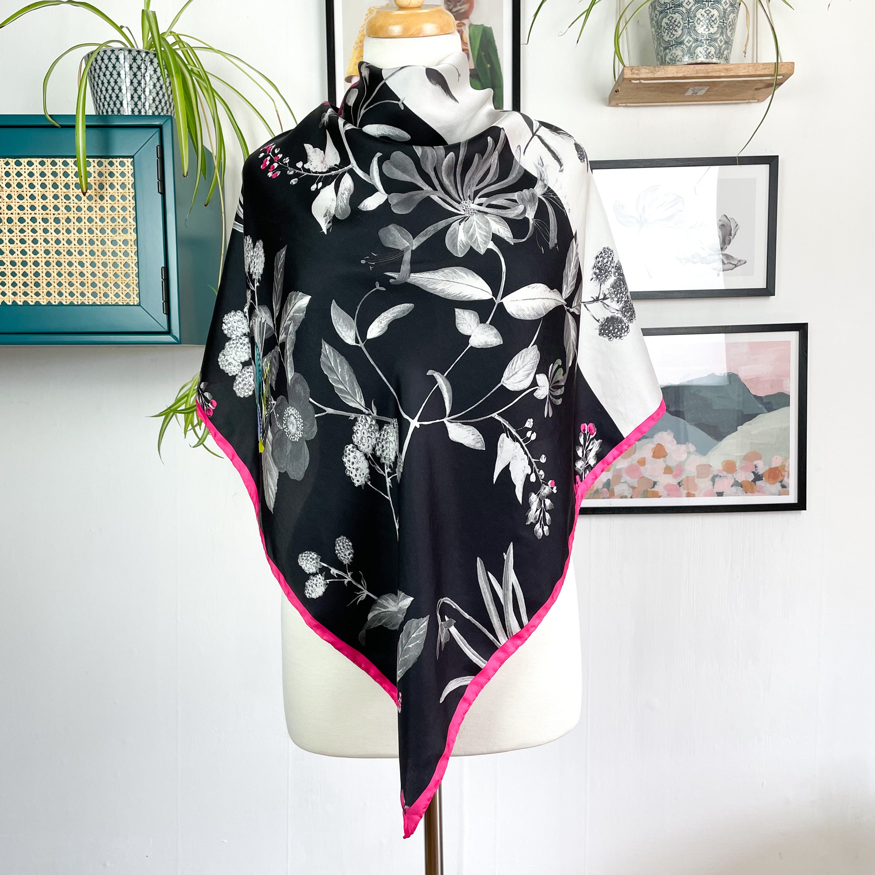 Joules Floral Silk Scarf