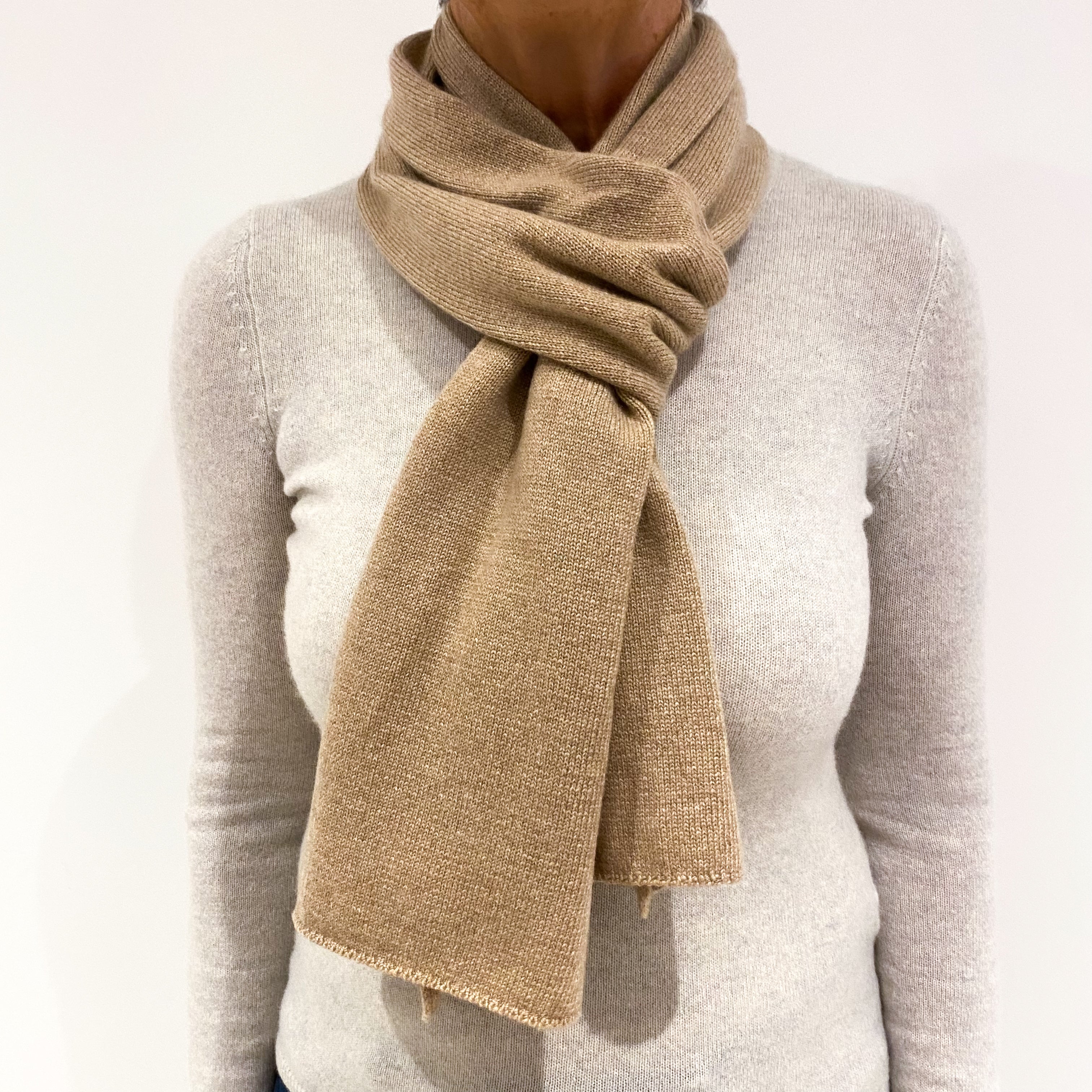 Camel Brown Brand New Scottish Cashmere Scarf