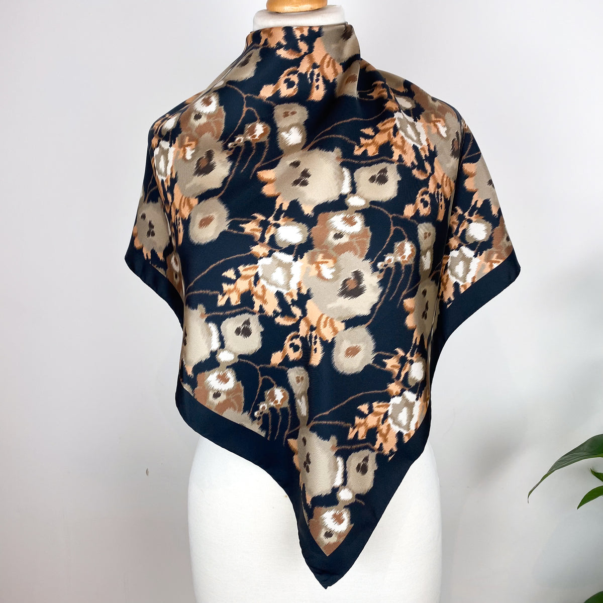 Italian Abstract Floral Silk Twill Scarf