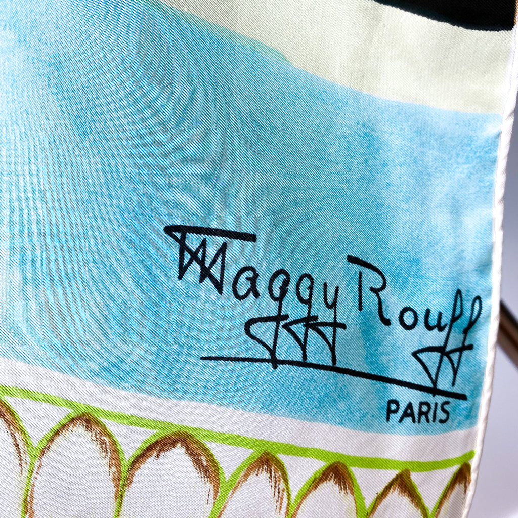 1960s Maggy Rouff French Vintage Silk Scarf