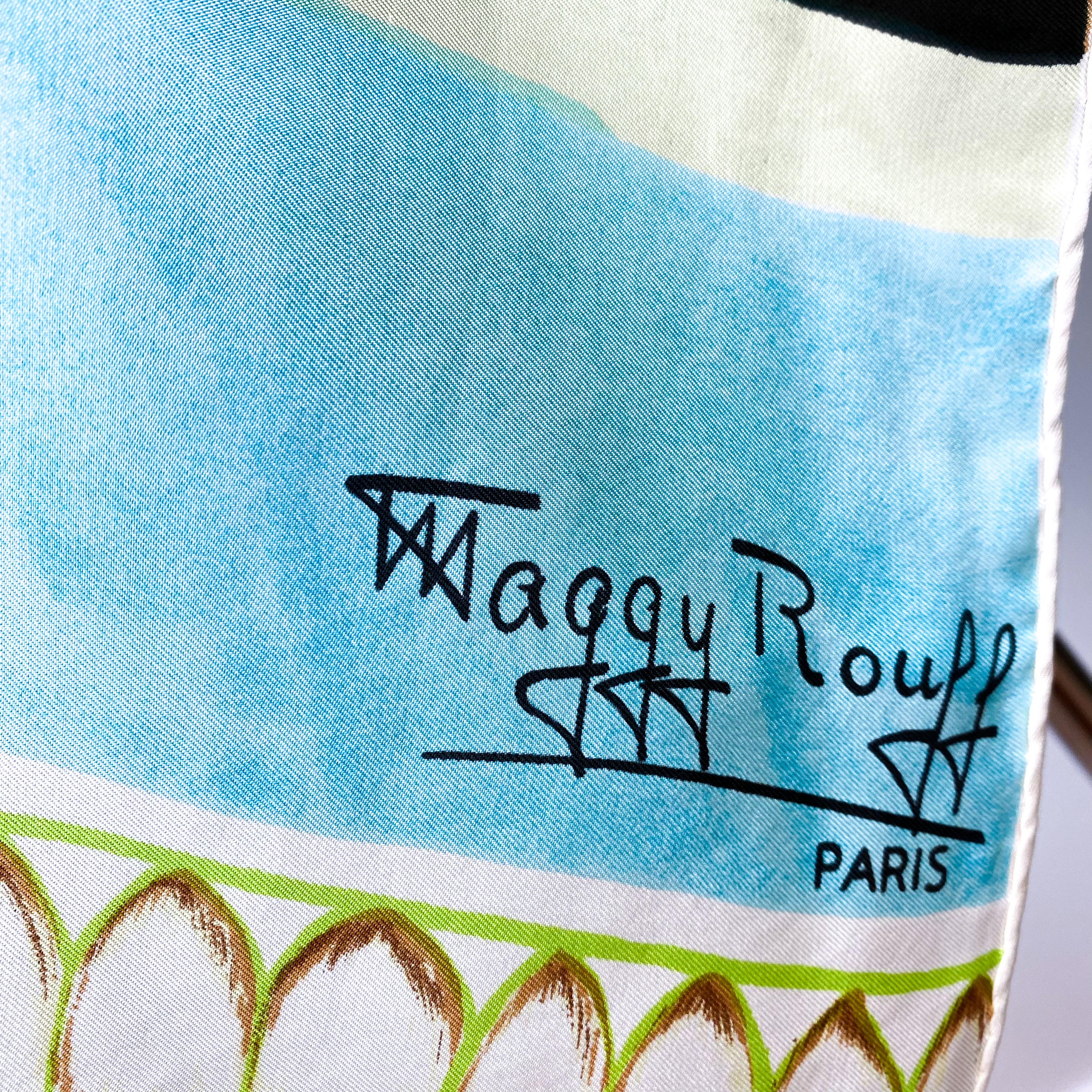1960s Maggy Rouff French Vintage Silk Scarf