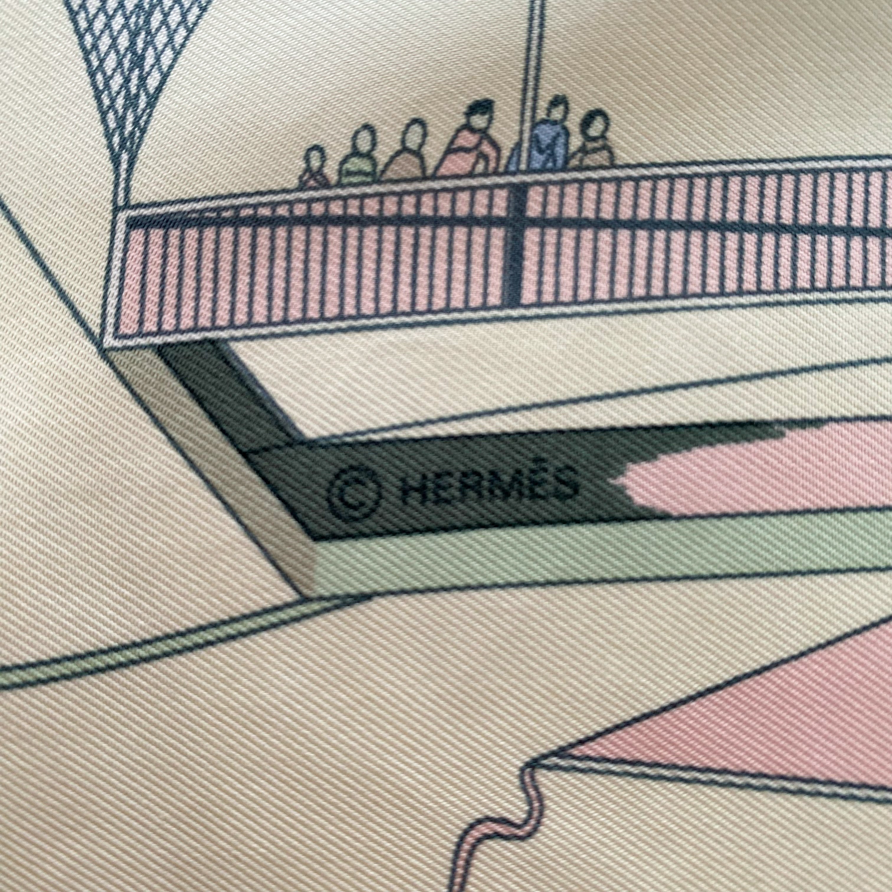 Boxed Hermès Les Folies du Ciel Silk Scarf
