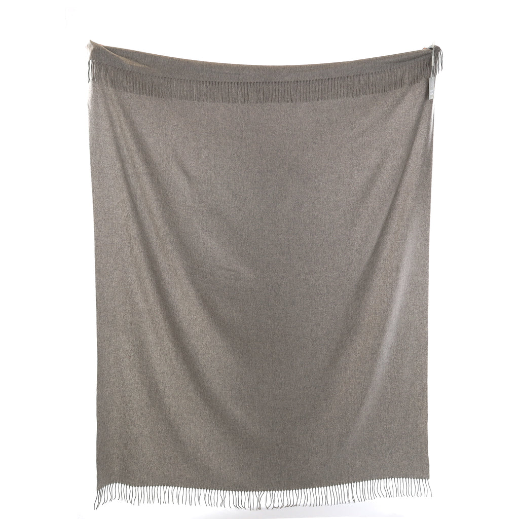 Brand New English Smoke Grey Luxury Woven Cashmere Blanket