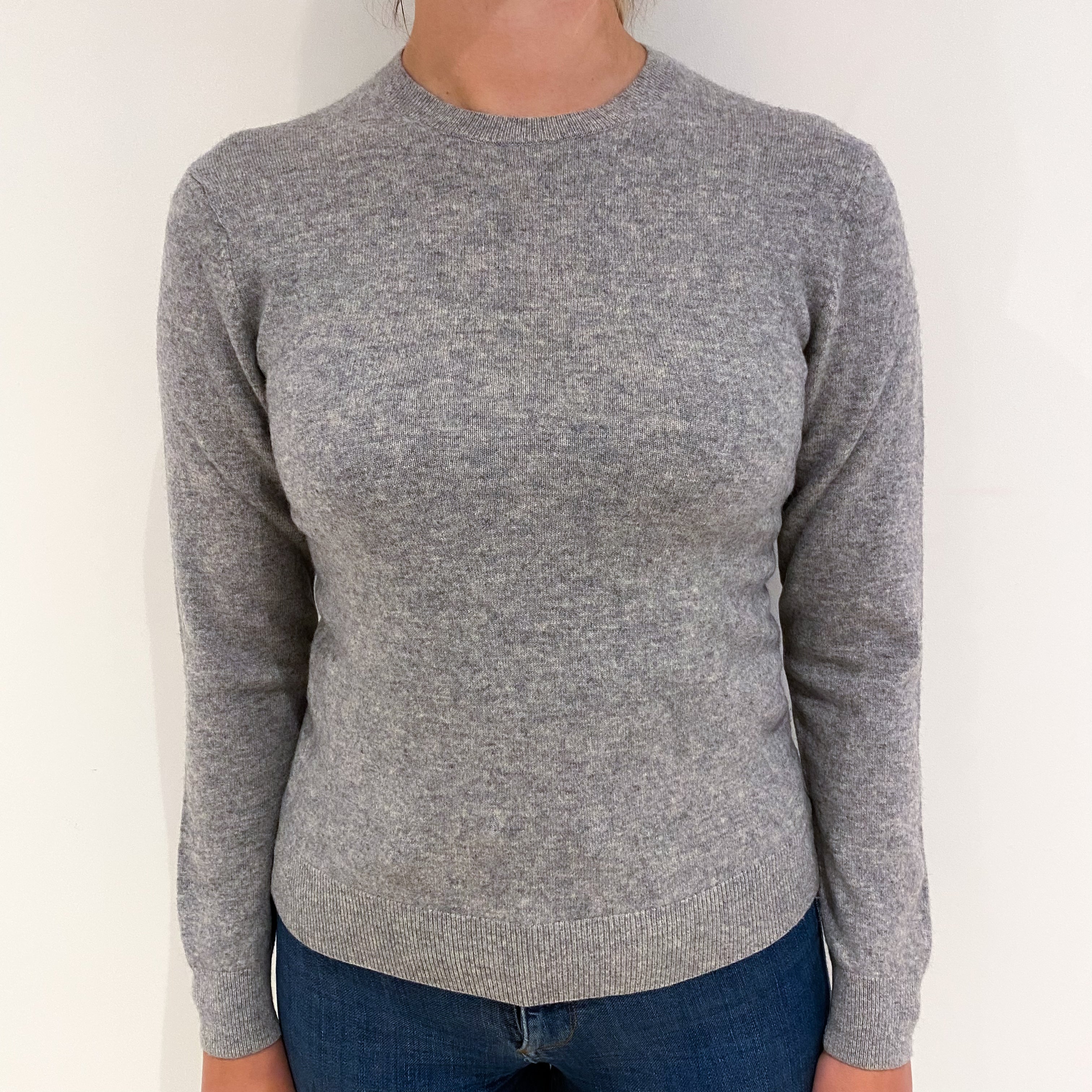 Smoke Grey Cashmere Crew Neck Jumper Small
