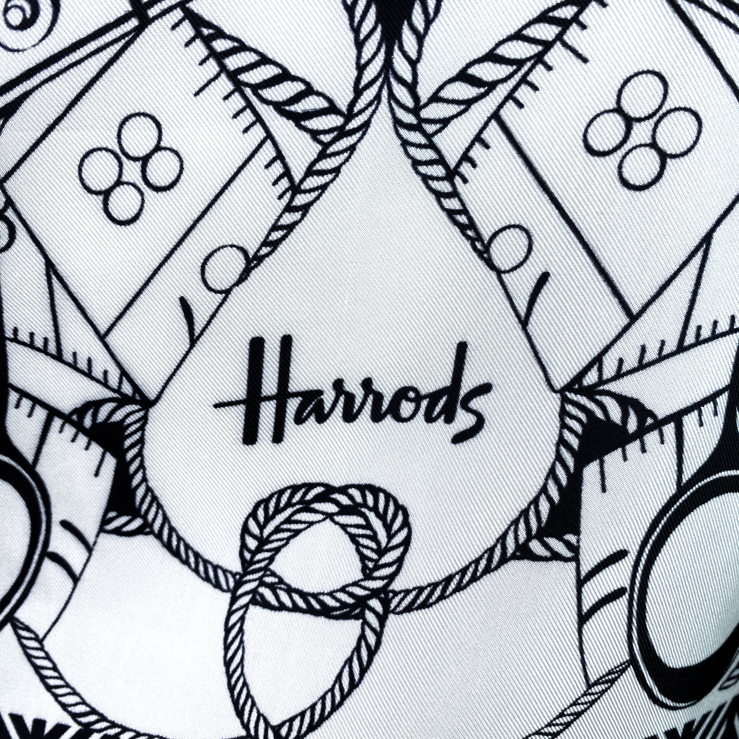 Harrods Monochrome Silk Scarf