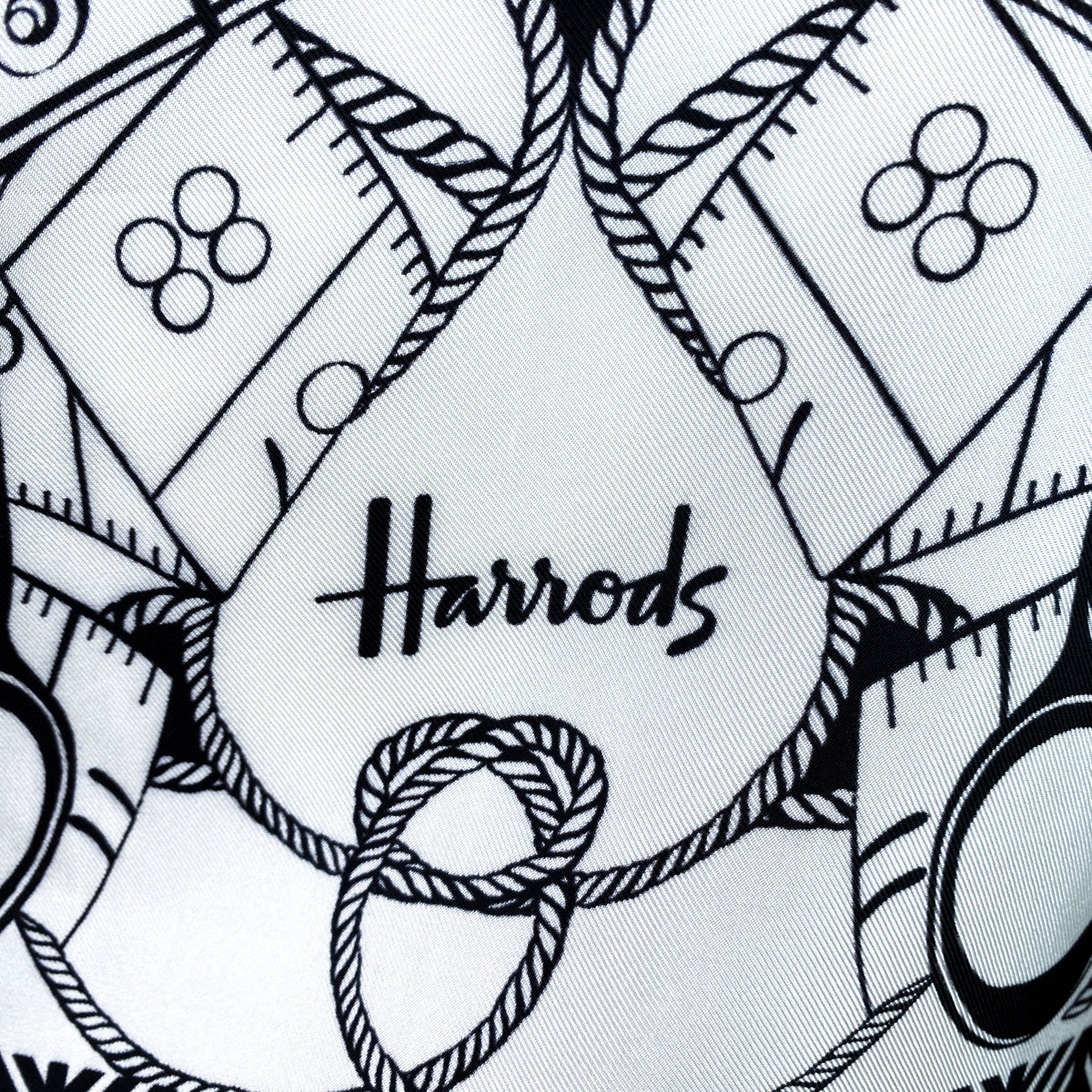 Harrods Monochrome Silk Scarf