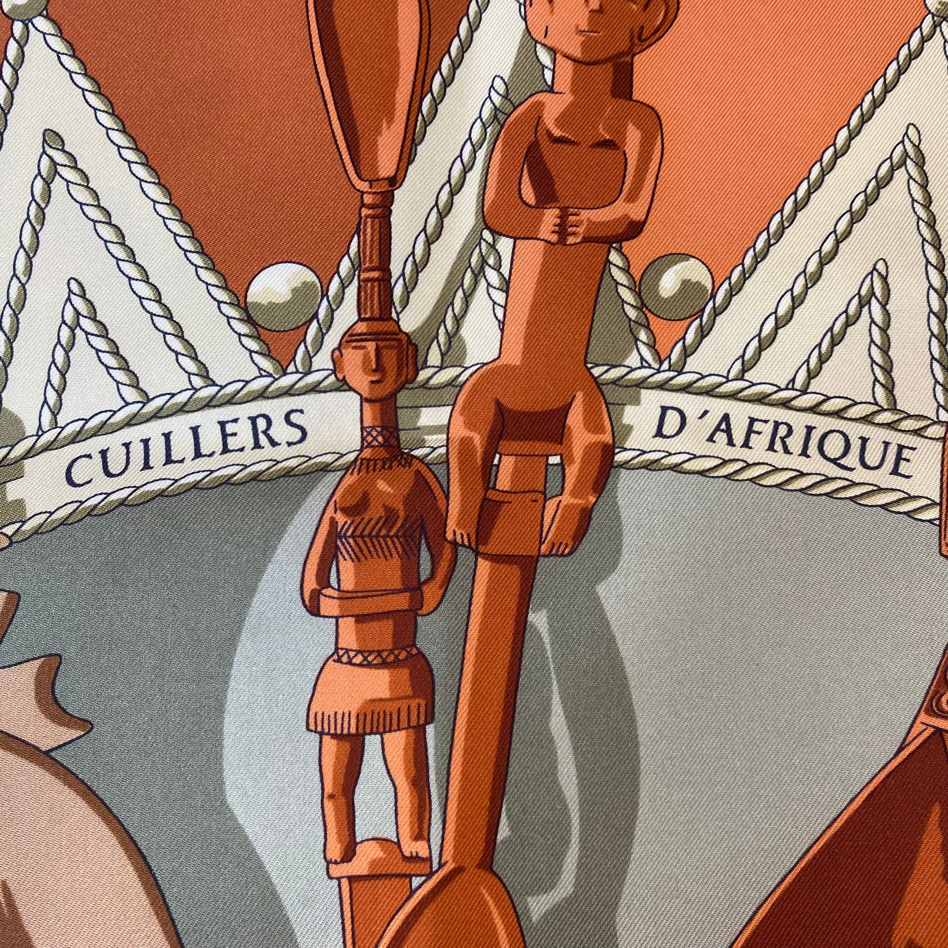 Hermès Cuillers D’ Afrique Silk Scarf Quite Rare