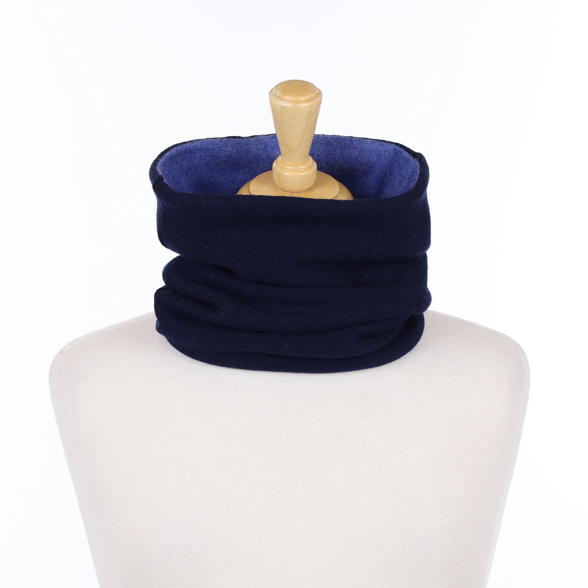 Navy and Blue Marl Luxury Double Layered Snood