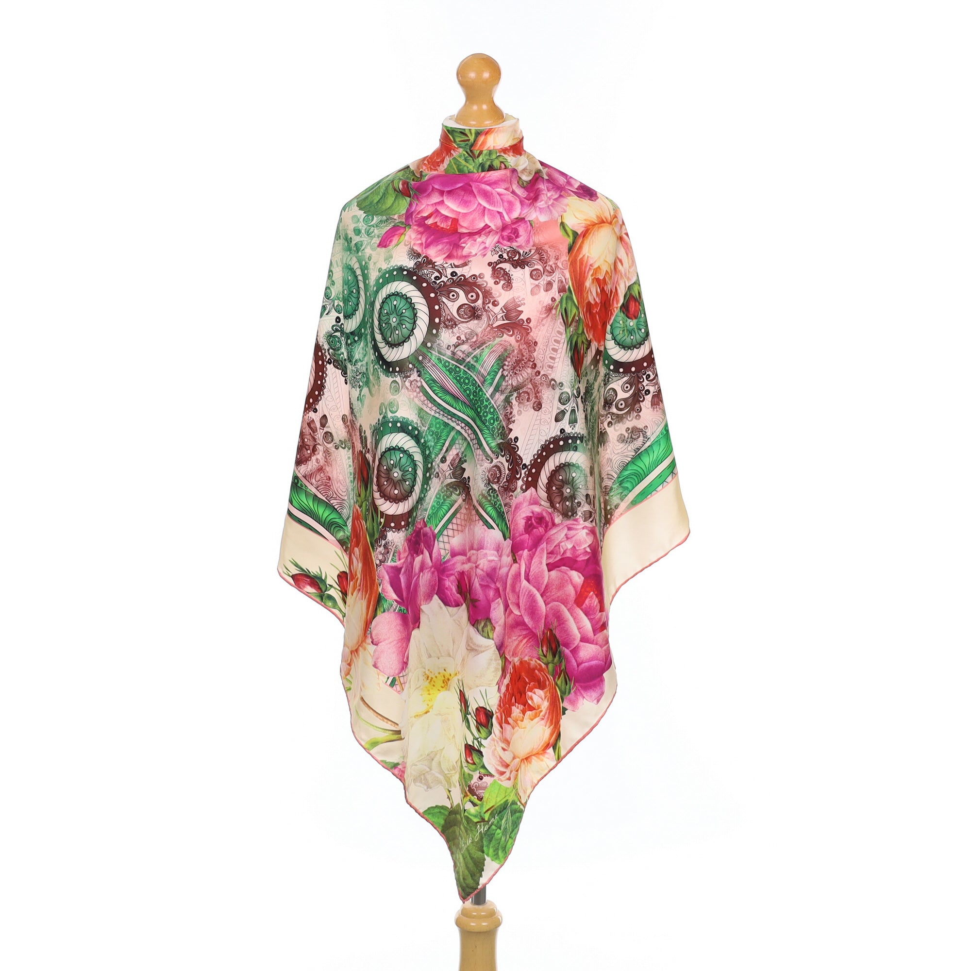 Modern Floral Silk Scarf