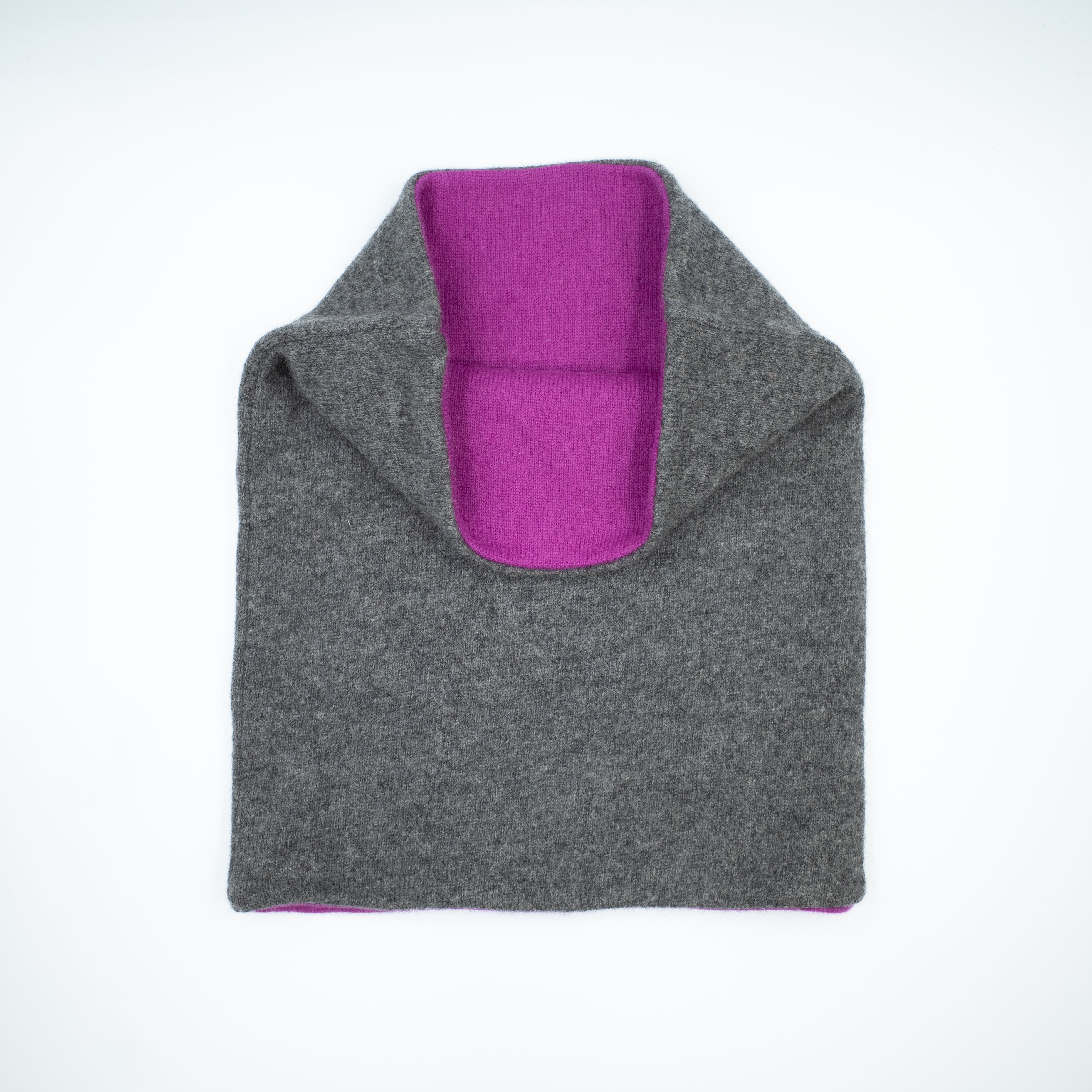 Smoke Grey and Hot Pink Double Layered Snood