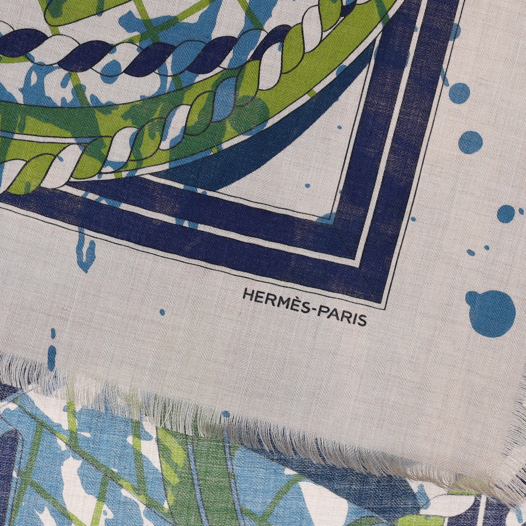 Brand New Boxed Hermès Imprimeur Fou Silk & Cashmere Shawl