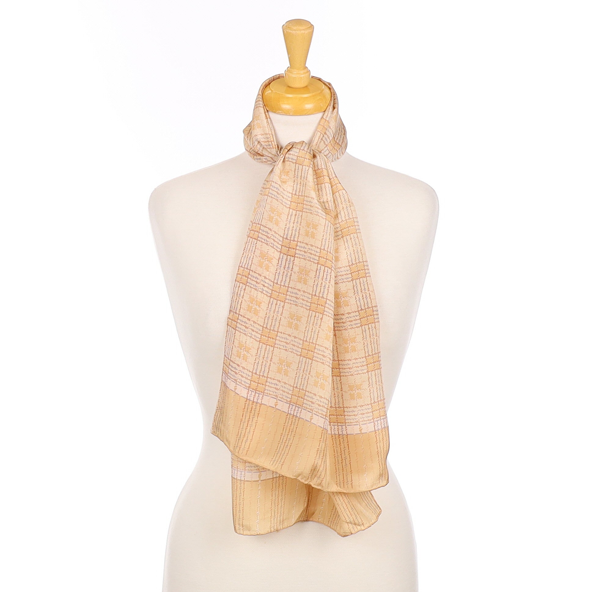 Vintage Echo Pale Checked Silk Scarf
