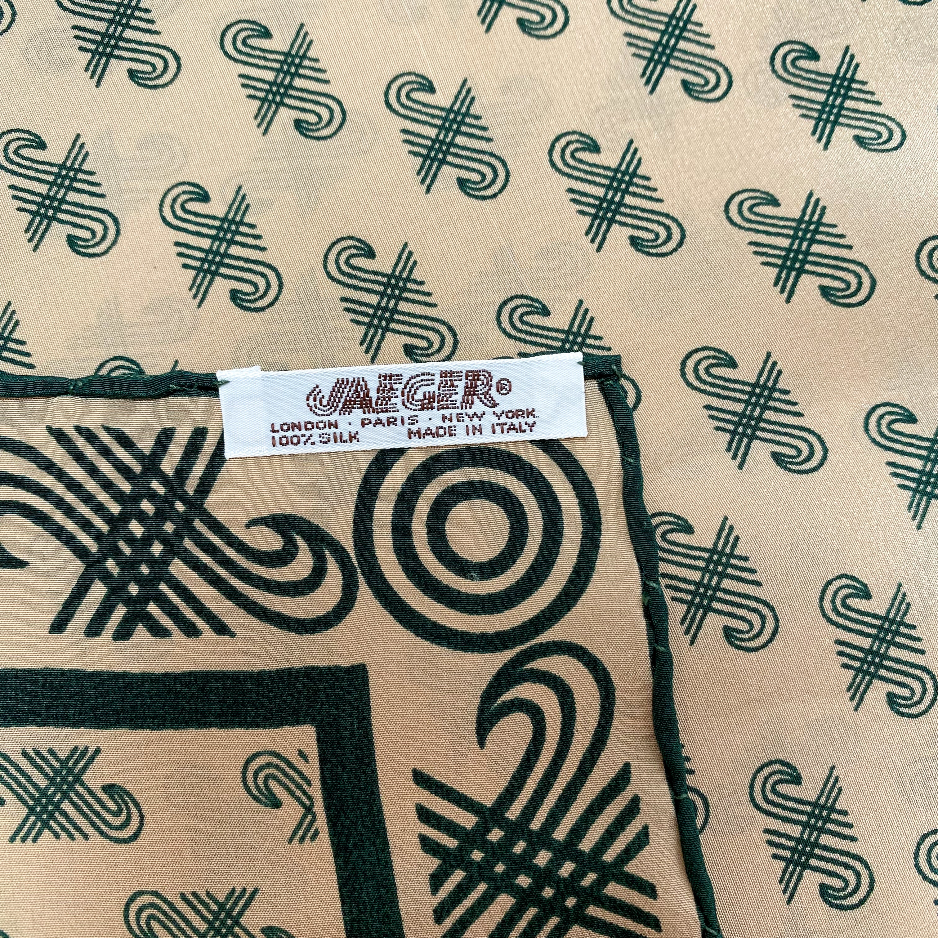1970s Jaeger Vintage Silk Scarf