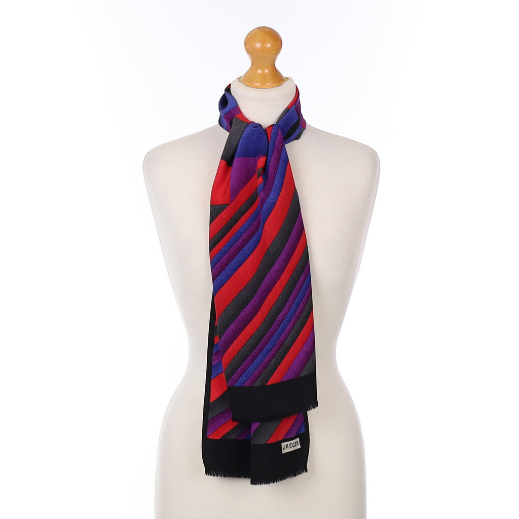 1980’s Jaeger Red Striped Vintage Silk Scarf
