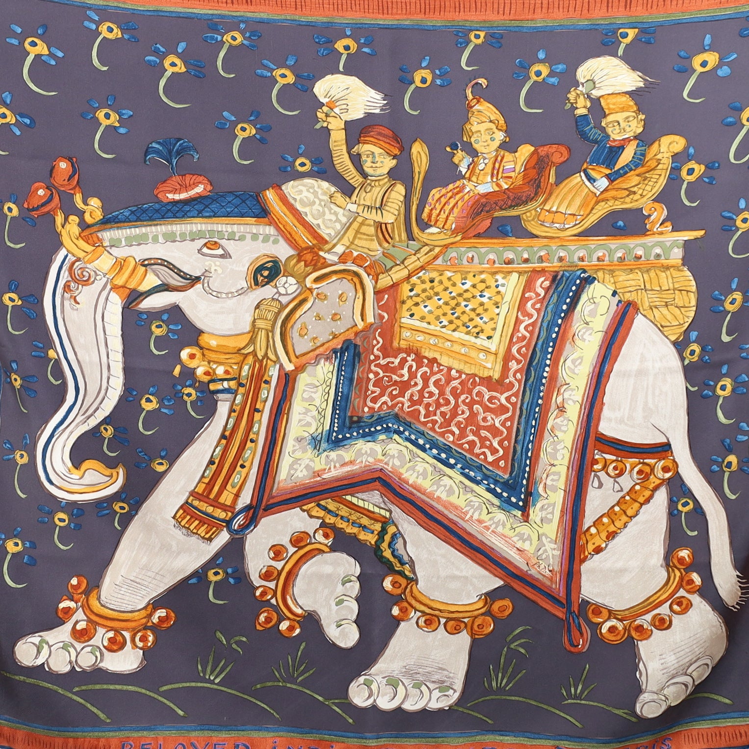 Boxed Hermès Beloved India From Hermès Paris Silk Scarf Rare